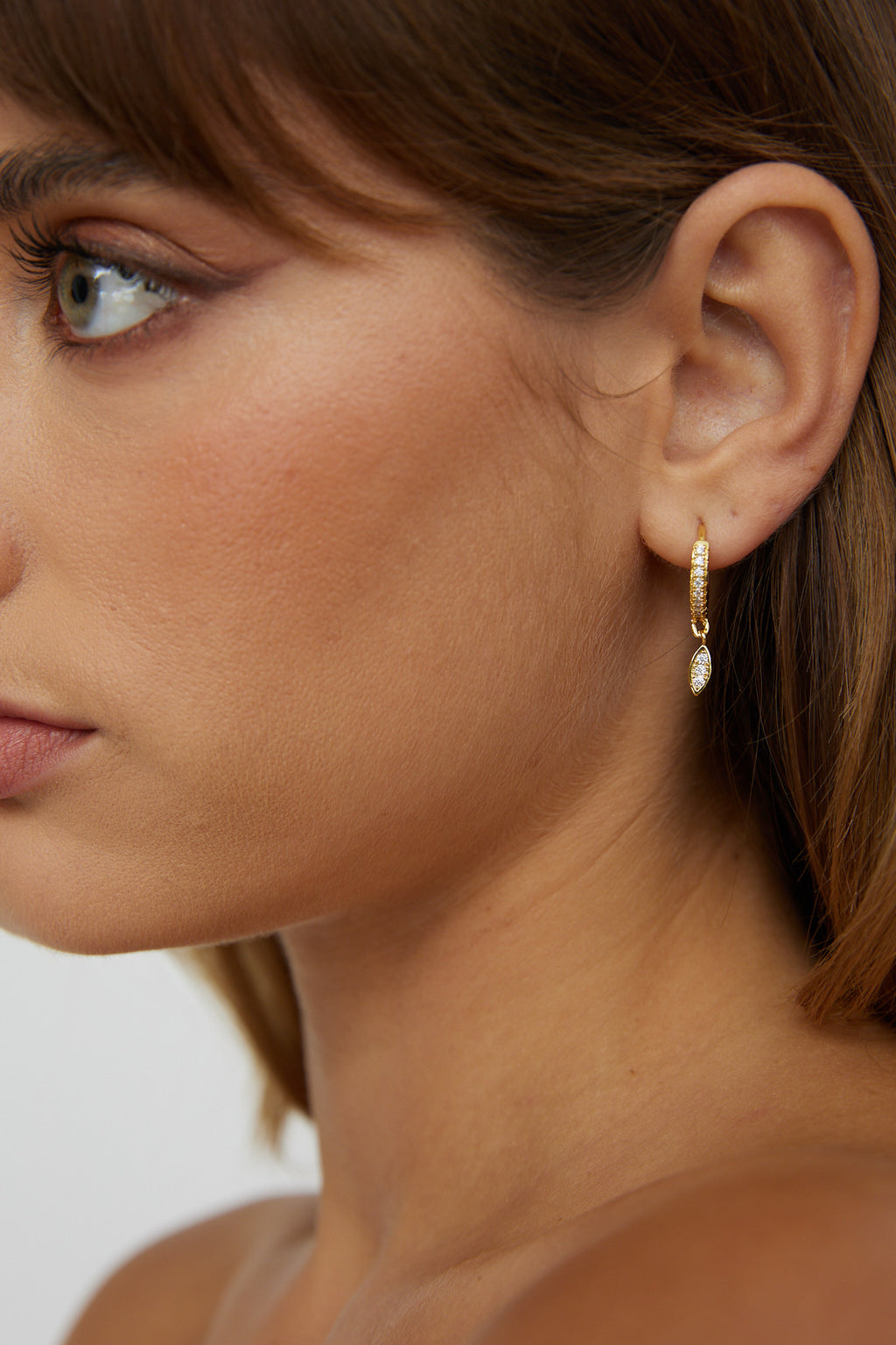 Starbright Zircon Dangle Earrings Gold by Selfie Leslie
