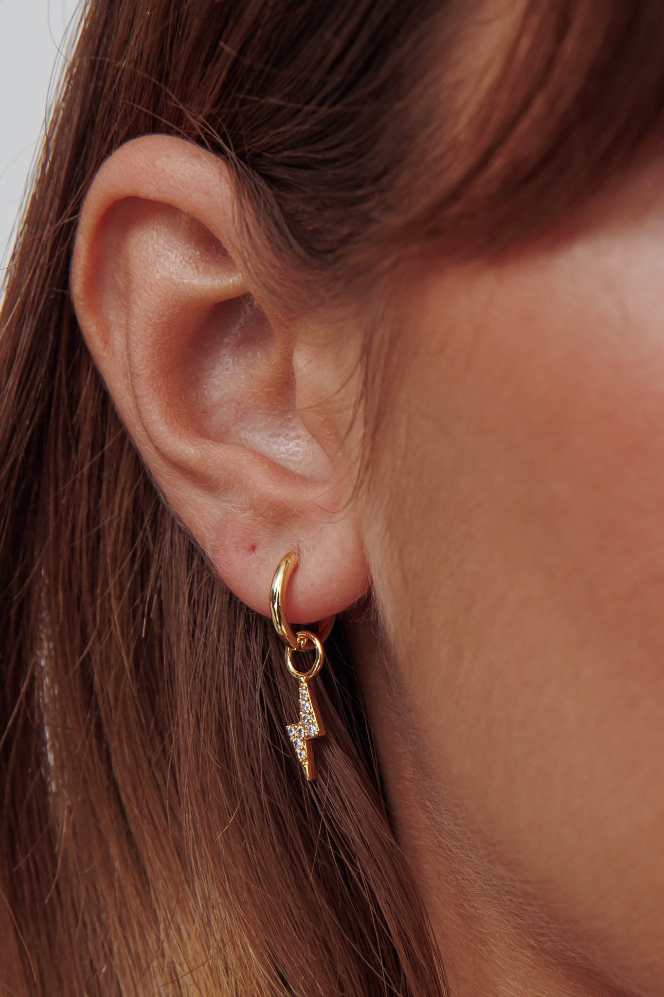 Celeste Lightning Zircon Earrings Gold by Selfie Leslie
