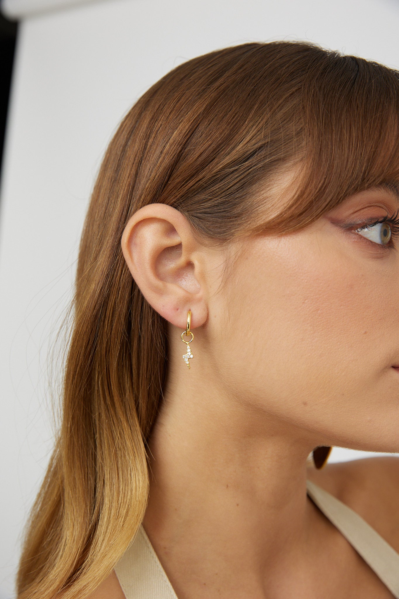 Celeste Lightning Zircon Earrings Gold by Selfie Leslie