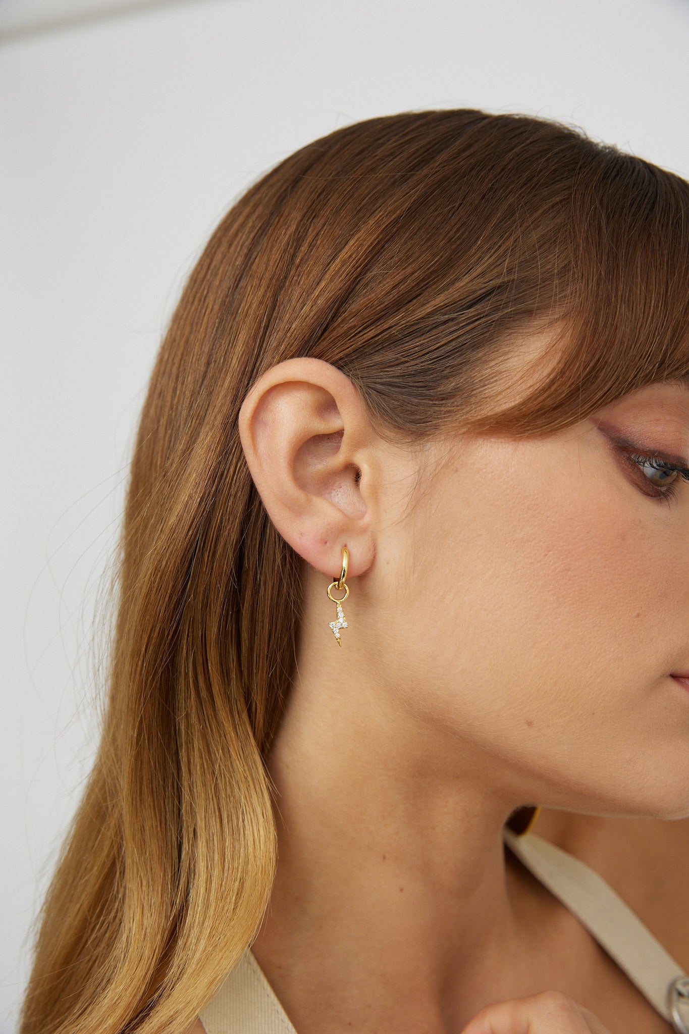 Celeste Lightning Zircon Earrings Gold by Selfie Leslie