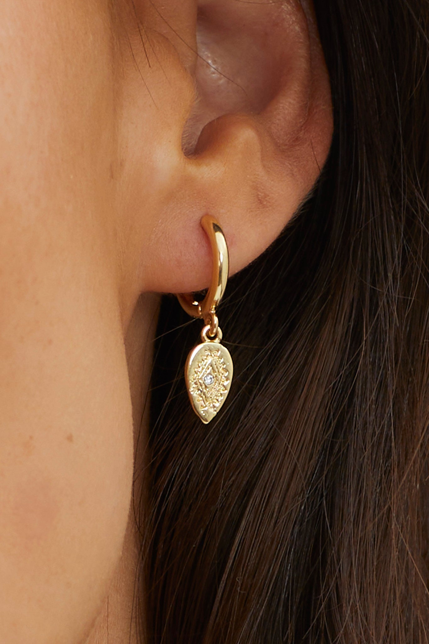 Emmie Teardrop Dangle Earrings Gold by Selfie Leslie