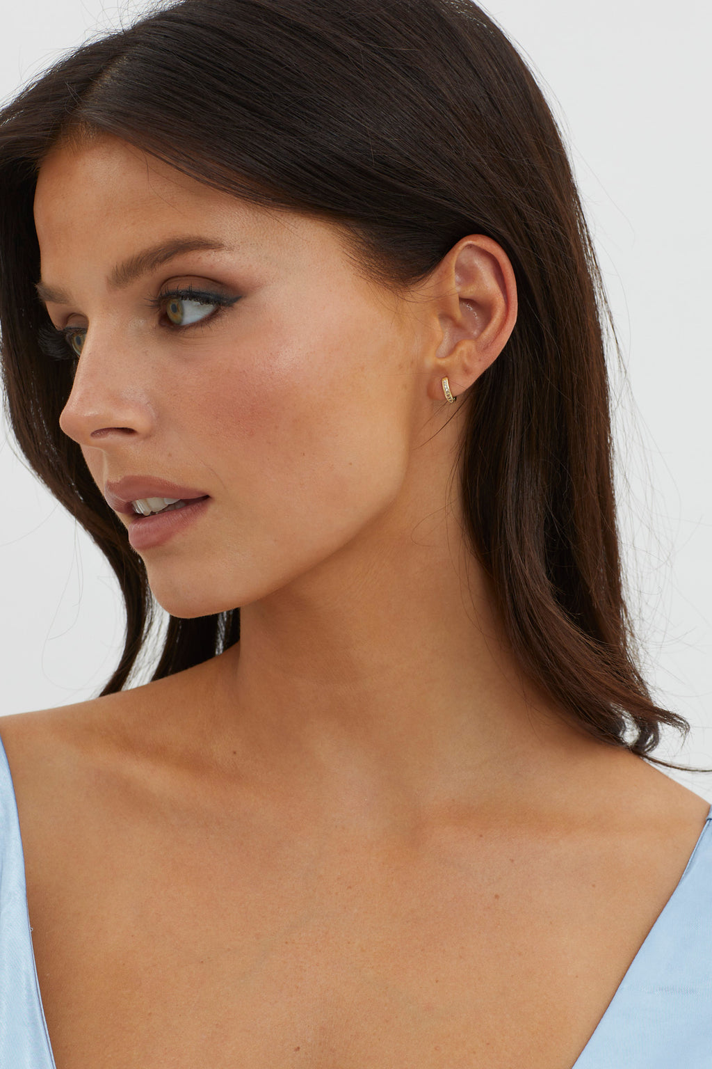 Zelda Zircon Pave Hoop Earrings Gold by Selfie Leslie