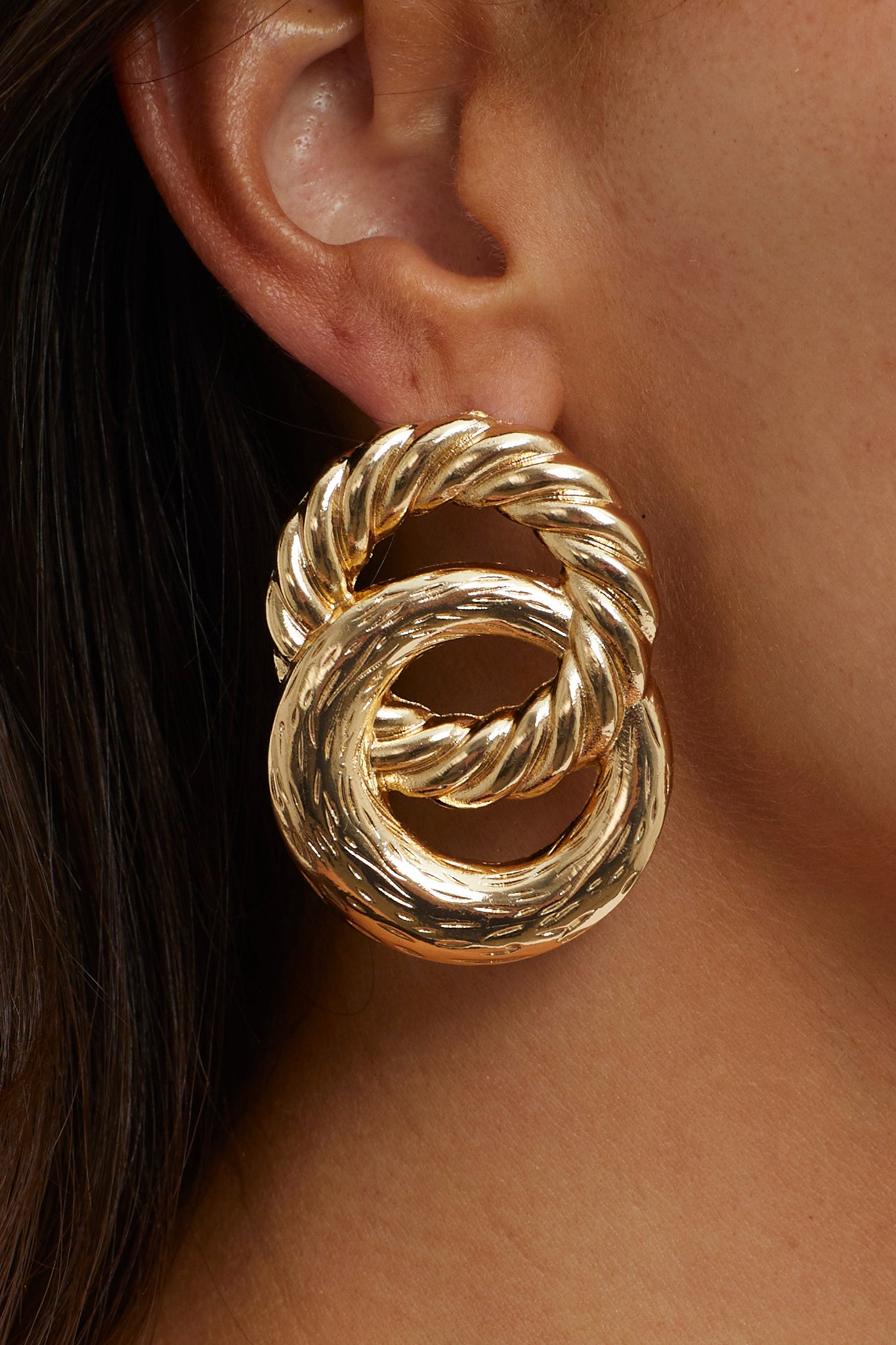 Myrah Large Double Circle Earrings Gold by Selfie Leslie