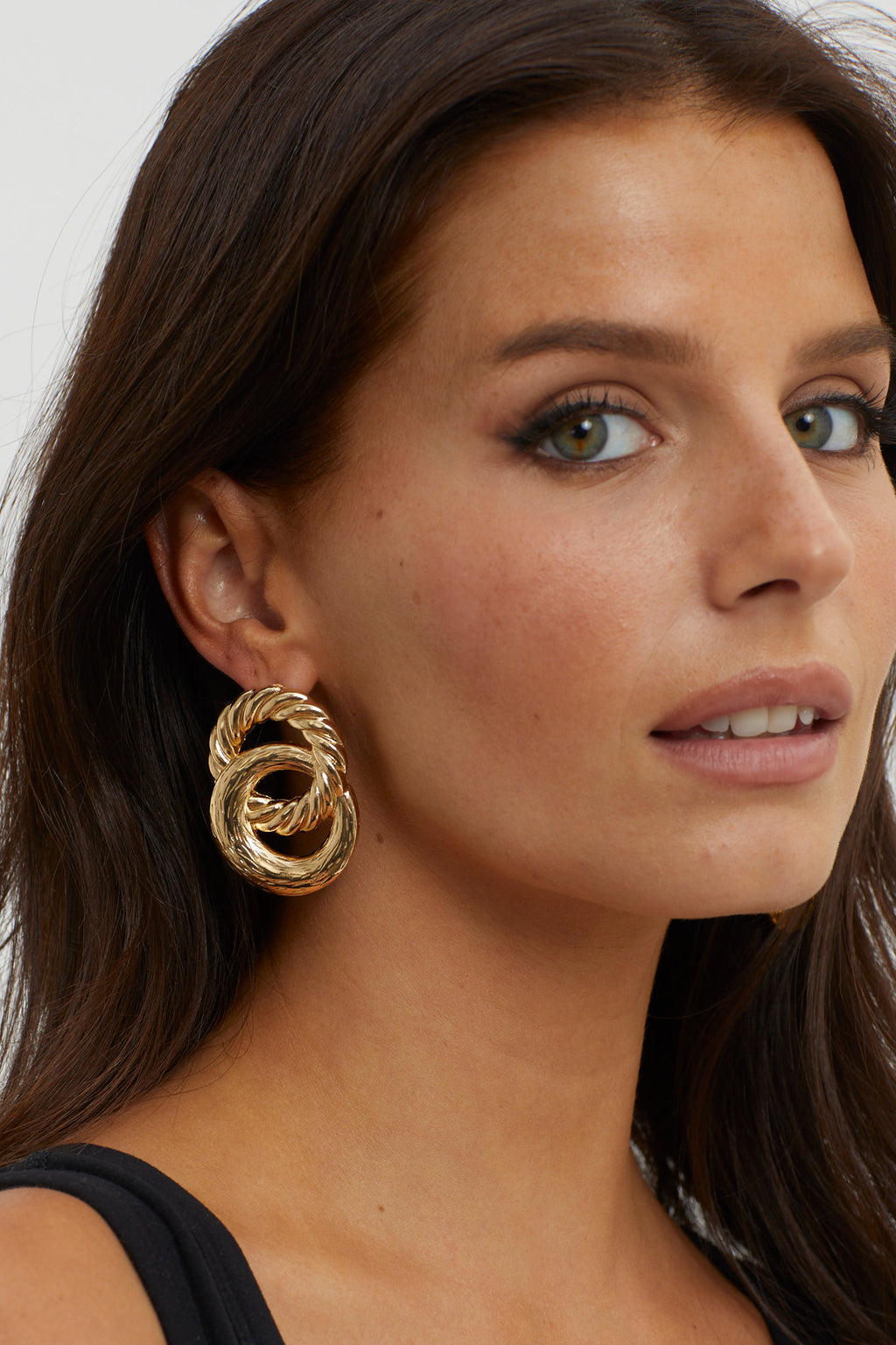 Myrah Large Double Circle Earrings Gold by Selfie Leslie