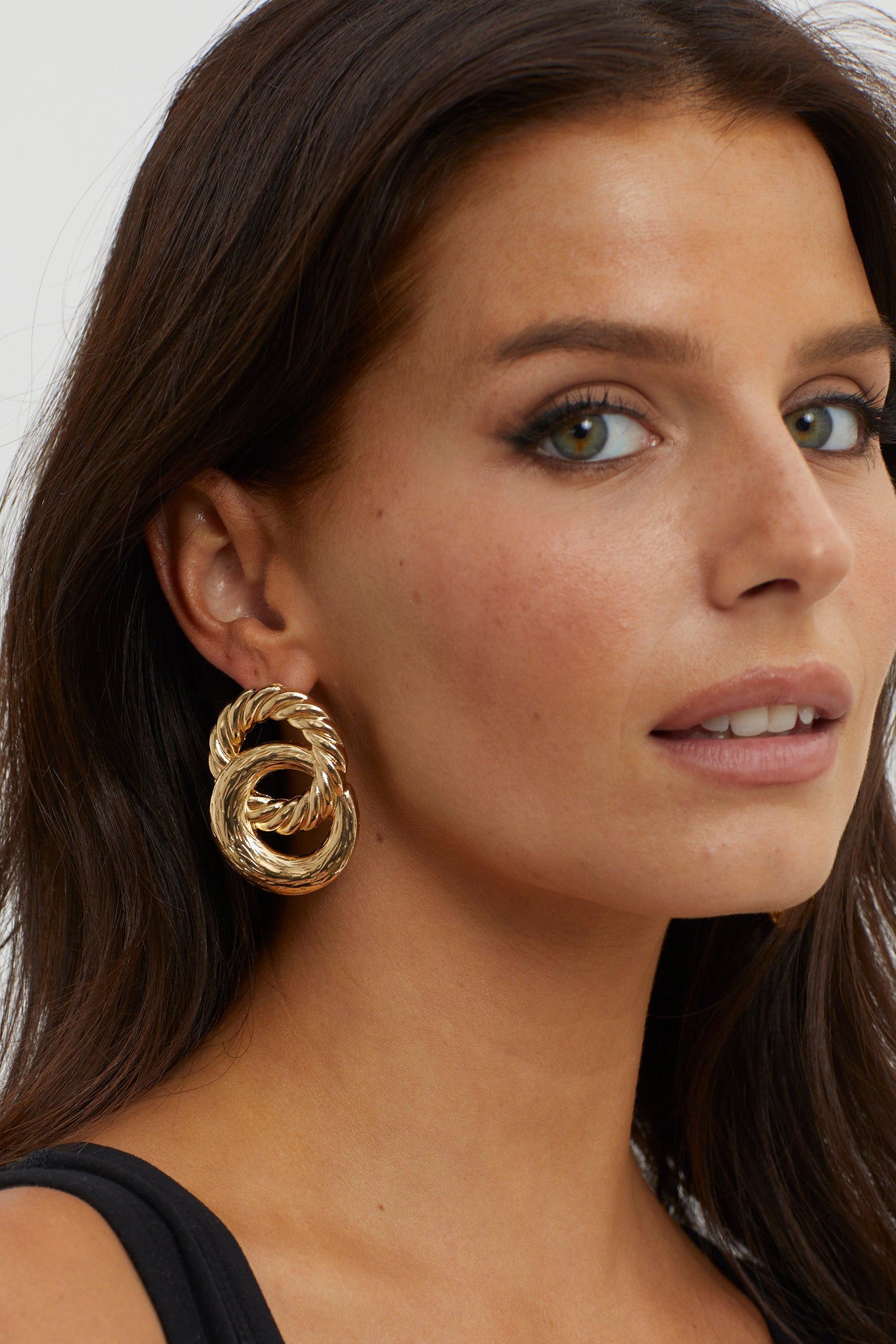 Myrah Large Double Circle Earrings Gold by Selfie Leslie