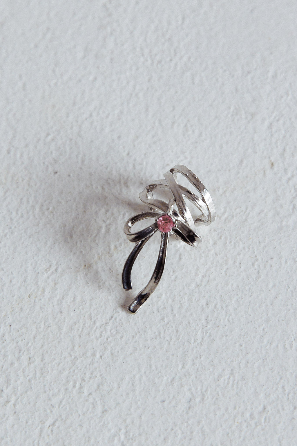 Soiree Rhinestone Bow Ear Cuff Silver by Selfie Leslie
