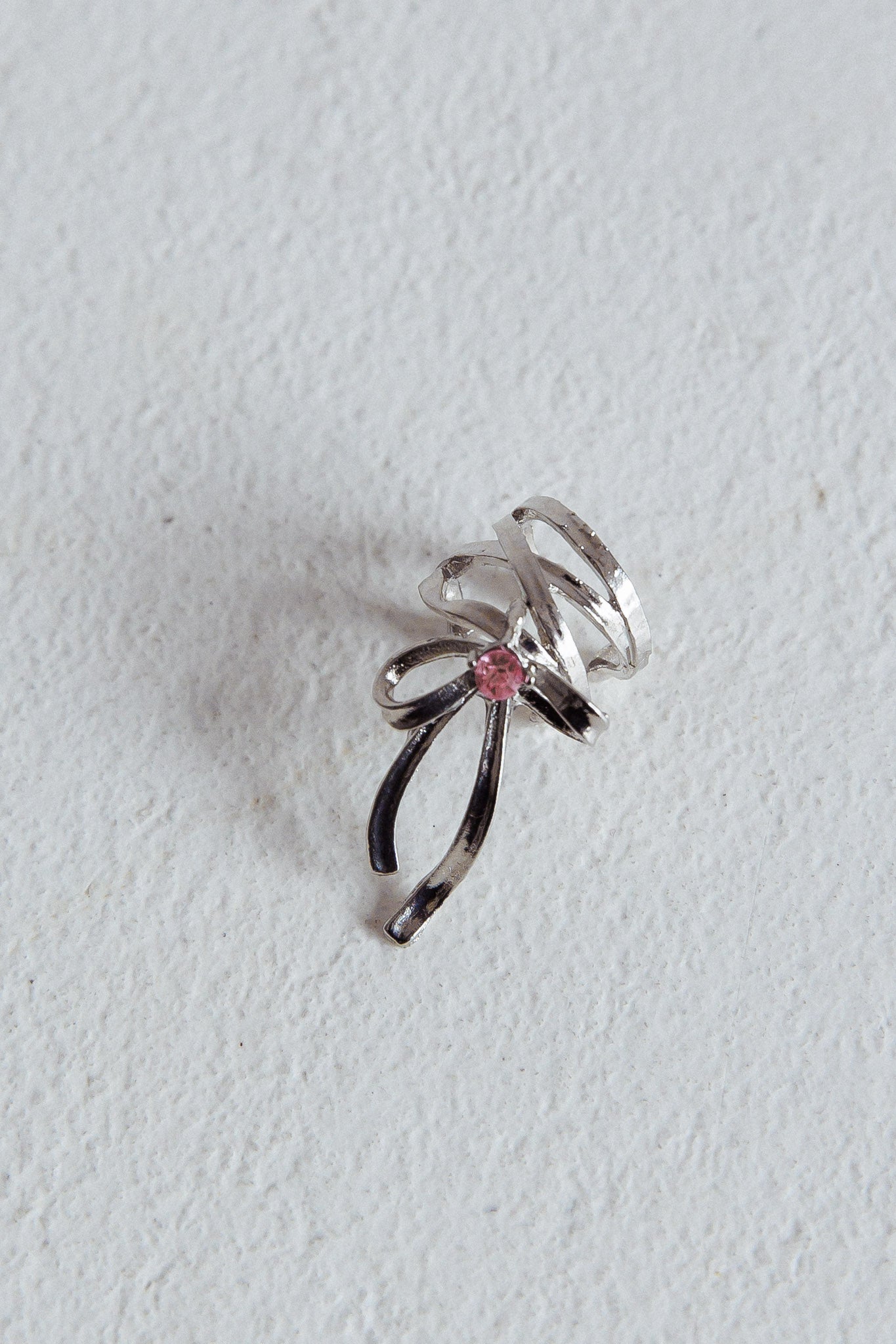 Soiree Rhinestone Bow Ear Cuff Silver by Selfie Leslie