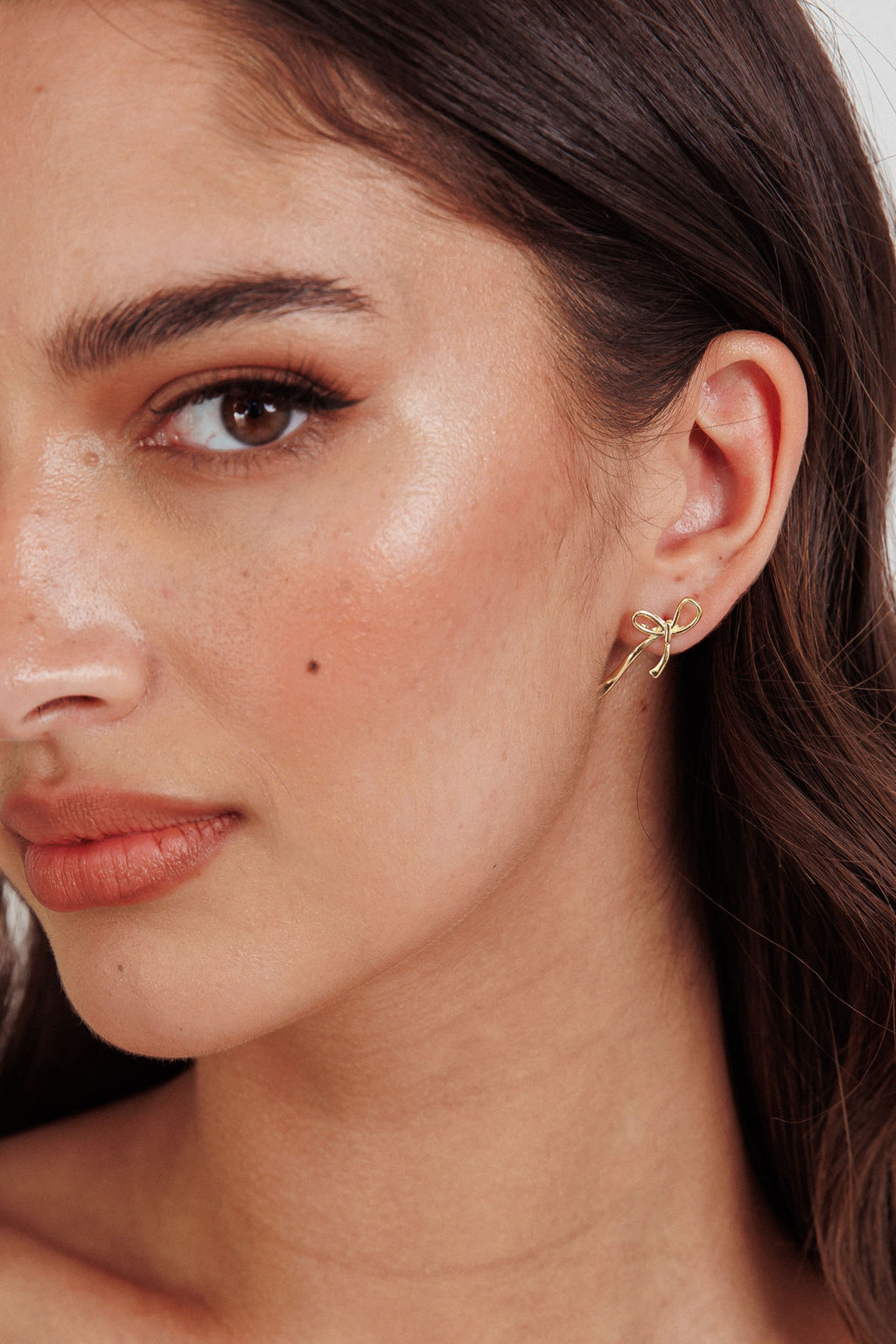Becca Small Bow Earrings Gold by Selfie Leslie