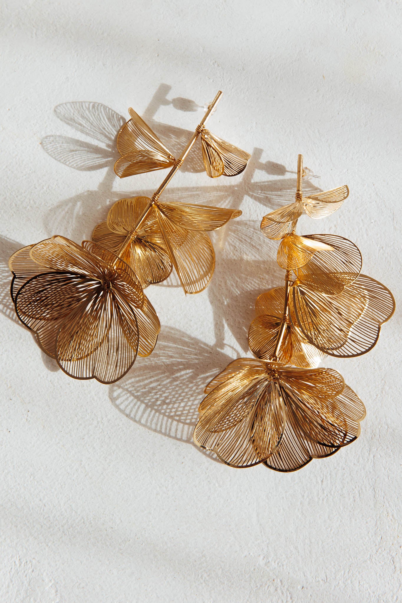 Ruminate Drop Floral Earrings Gold by Selfie Leslie