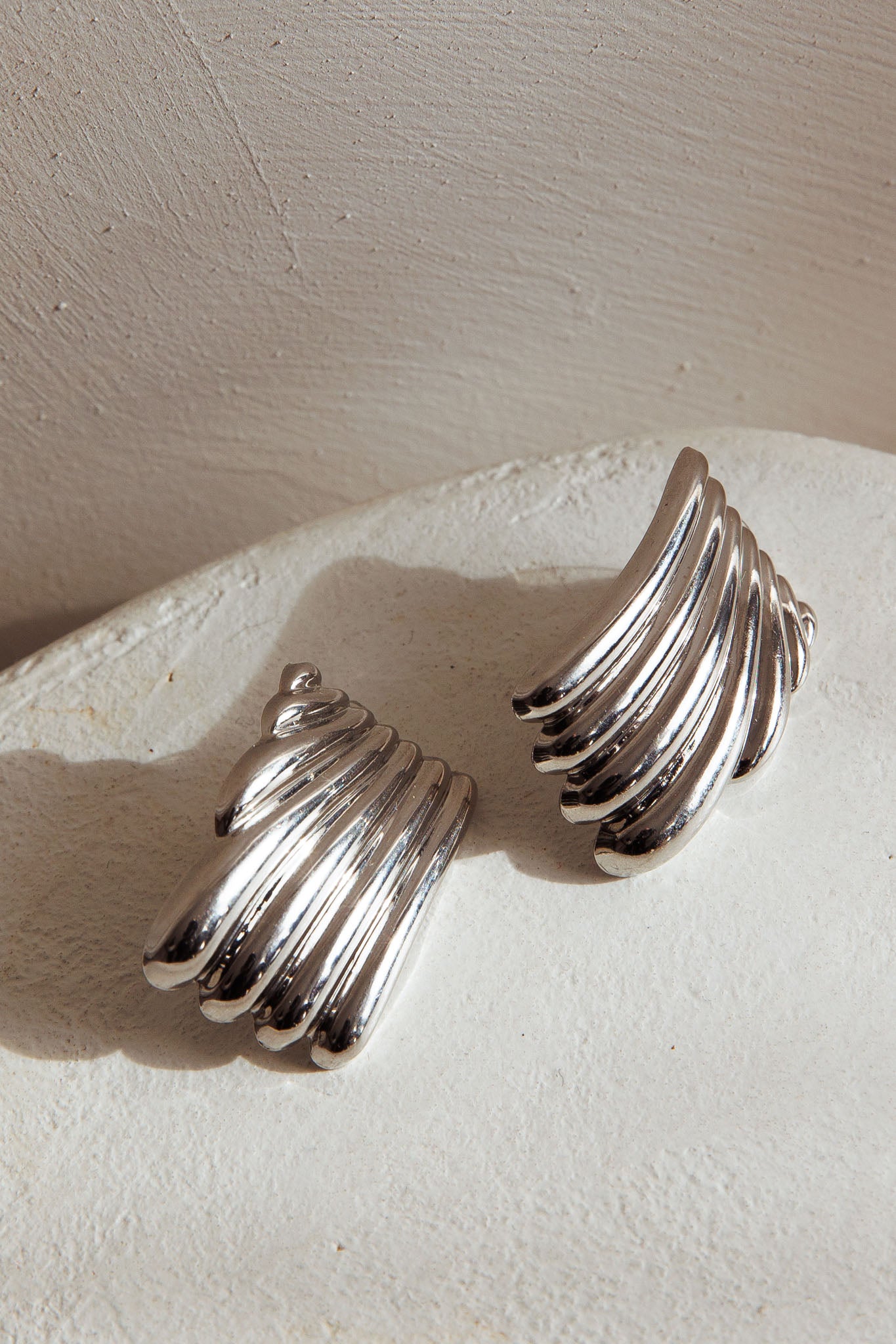 Wisdom Grooved Rectangle Earrings Silver by Selfie Leslie
