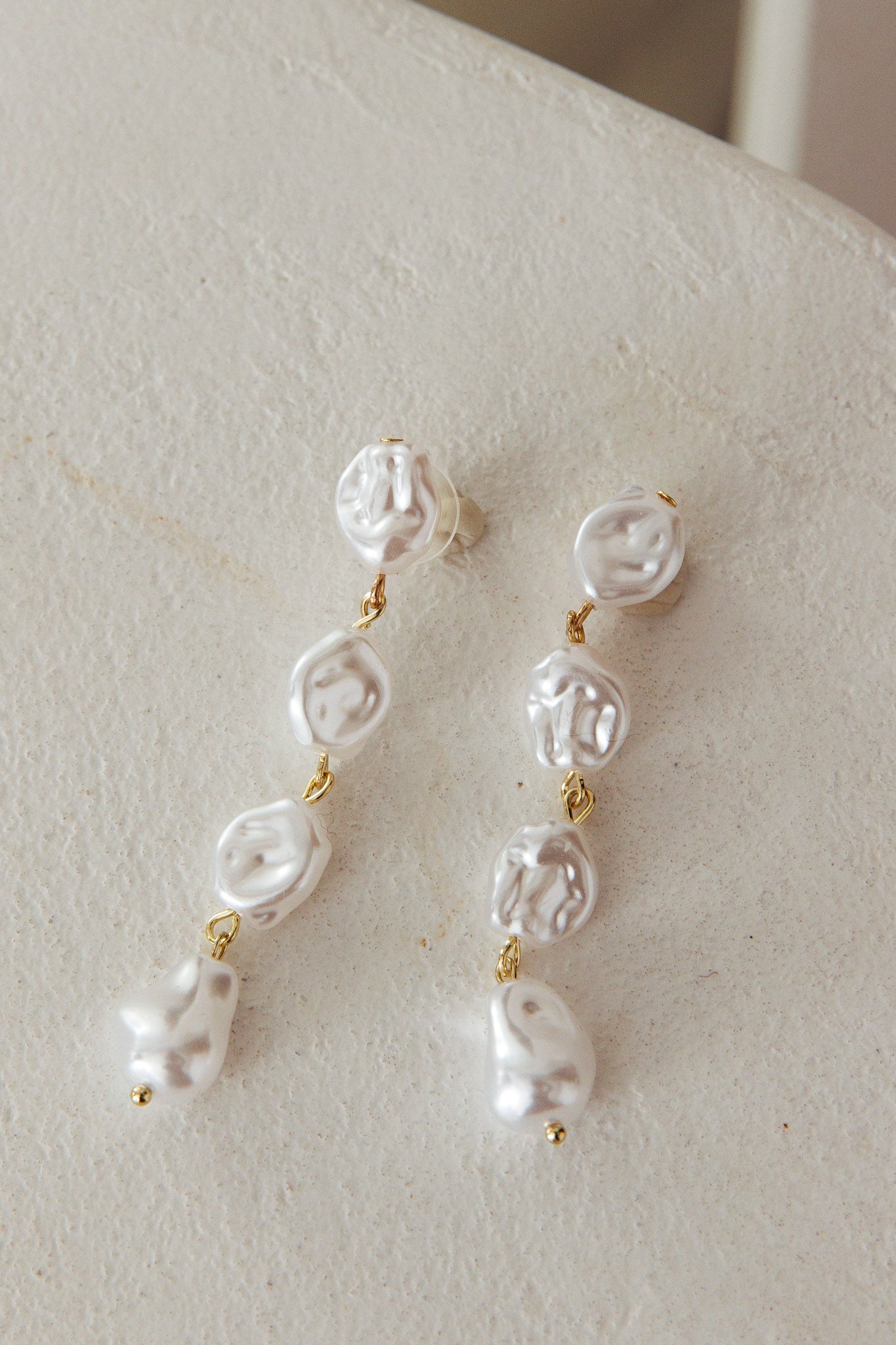 Crescendo Drop Pearl Earrings by Selfie Leslie