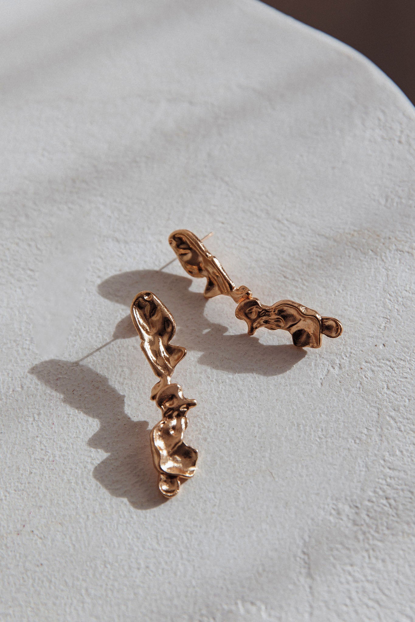 Bella Drop Stud Earrings Gold by Selfie Leslie