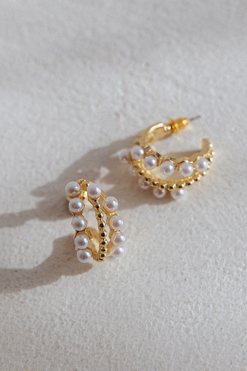 Serenity Pearl Hoop Earrings Gold by Selfie Leslie