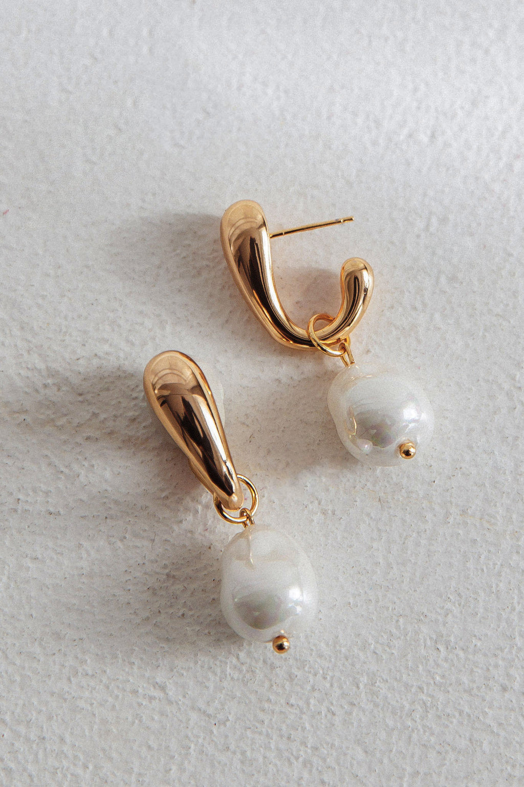 Celene Drop Pearl Earrings Gold by Selfie Leslie