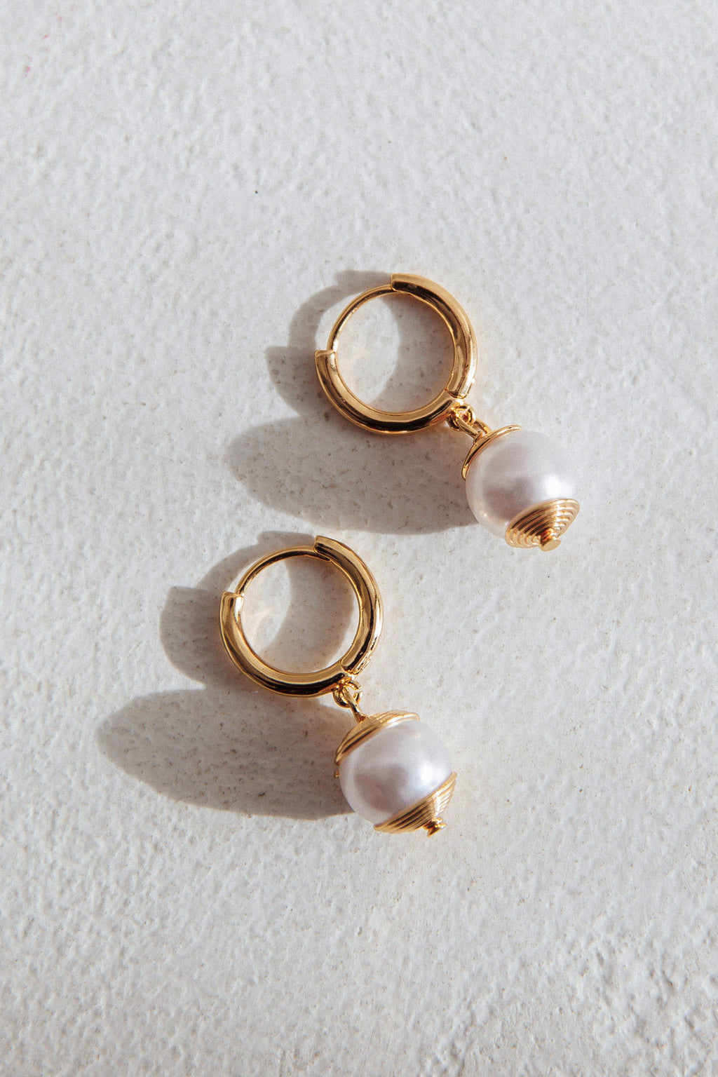 Ebony Drop Pearl Earrings Gold by Selfie Leslie
