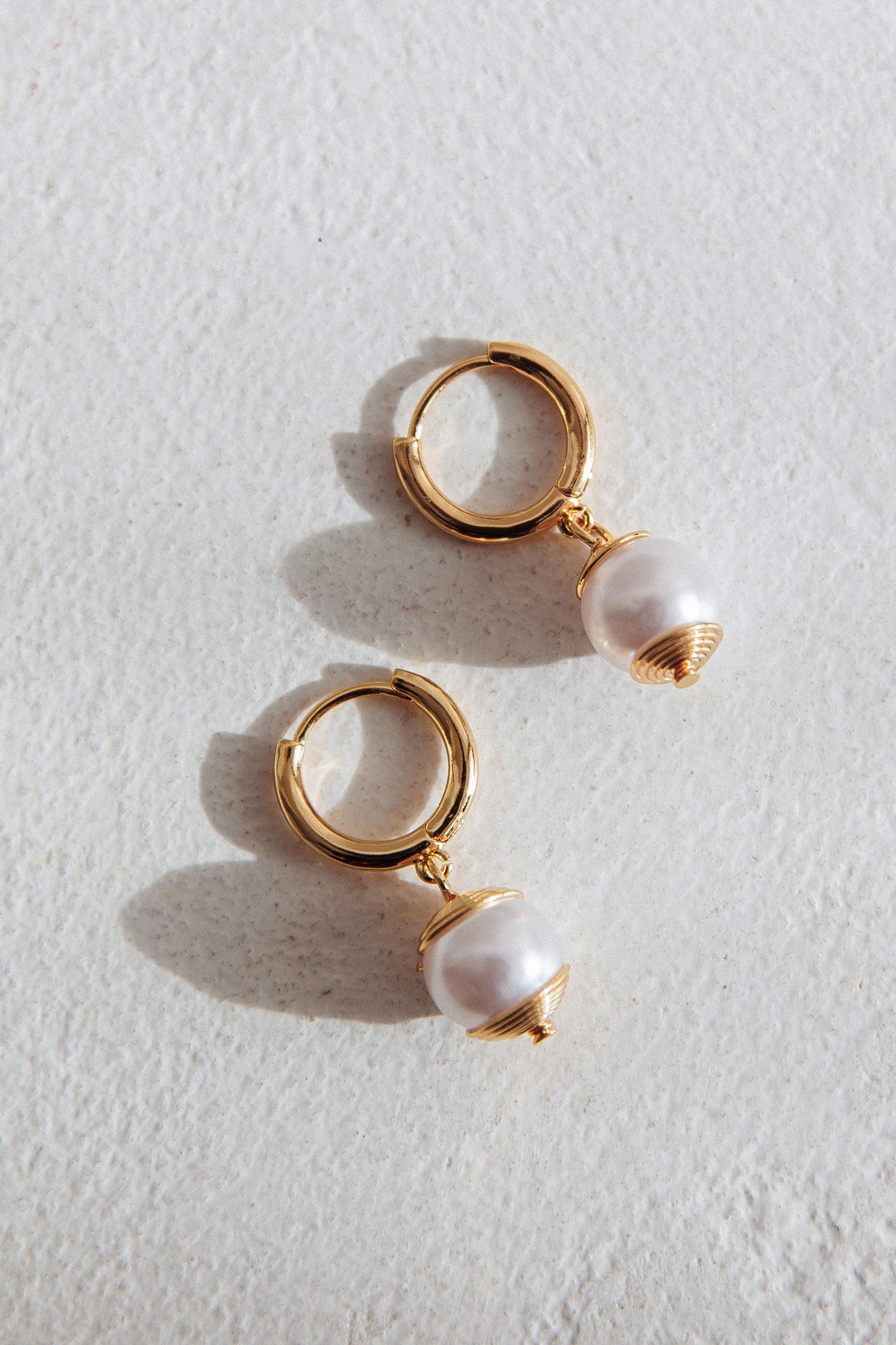 Ebony Drop Pearl Earrings Gold by Selfie Leslie
