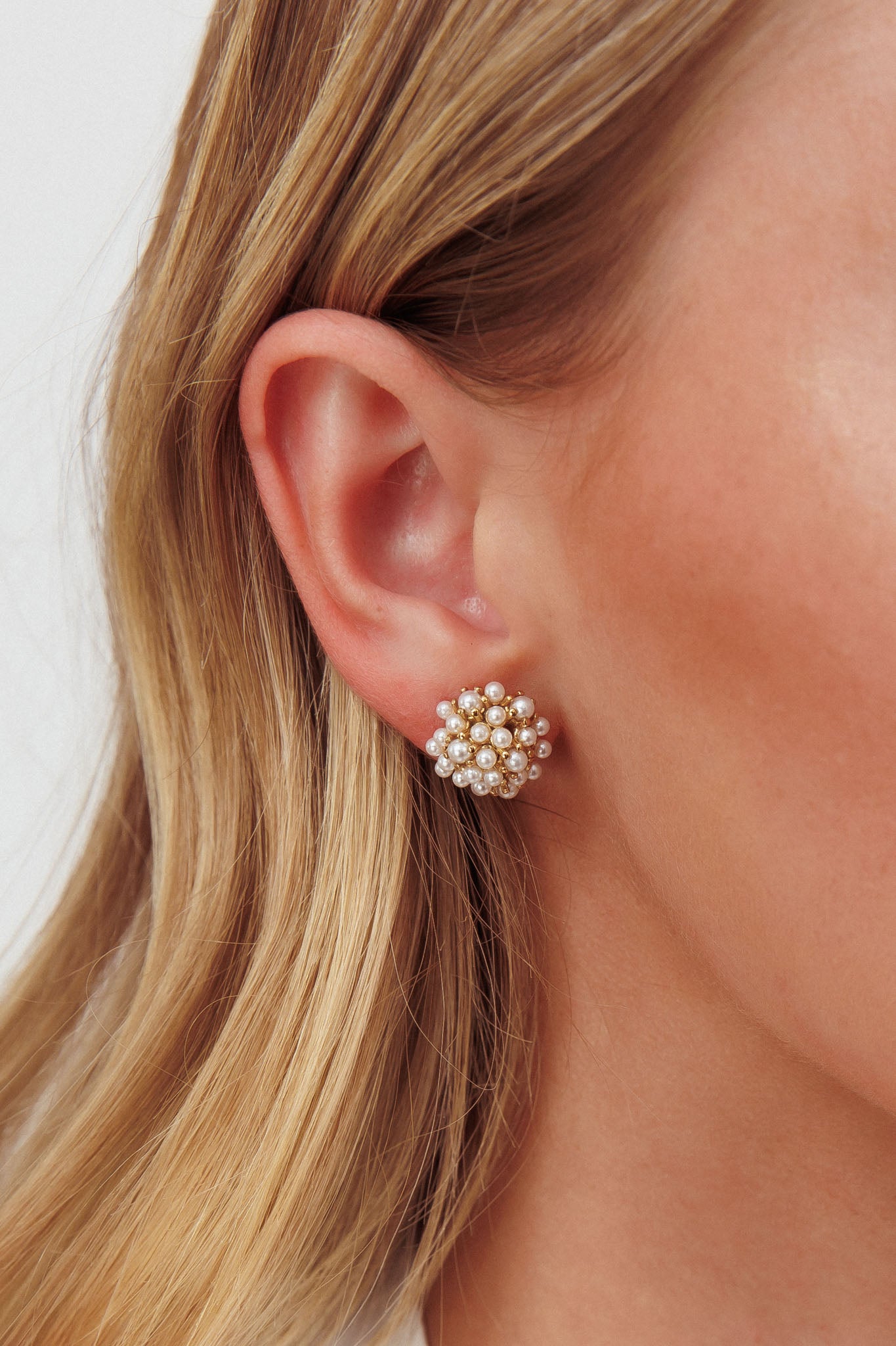 Champagne Toast Pearl Earrings Gold by Selfie Leslie