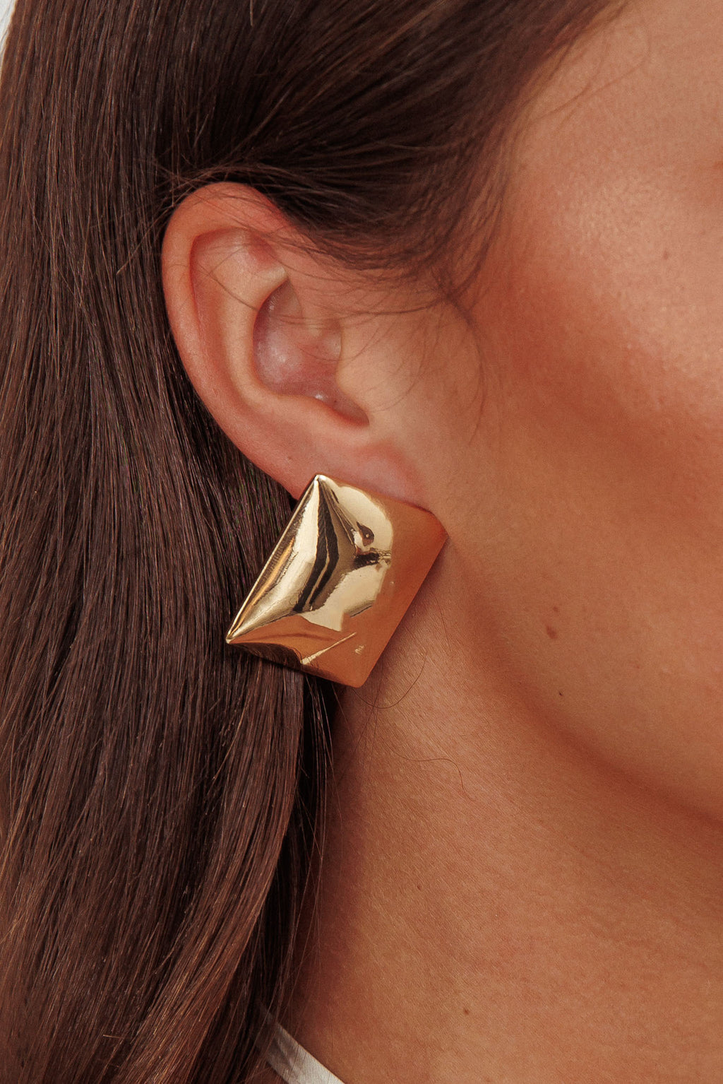 Hendrix Rectangle Cabochon Earrings Gold by Selfie Leslie