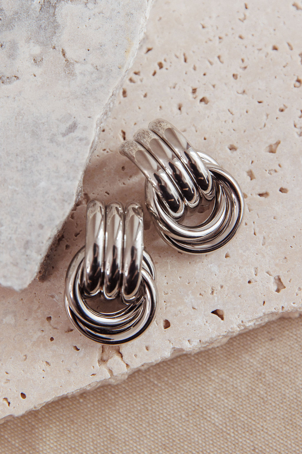 Georgina Loop Earrings Dark Silver by Selfie Leslie