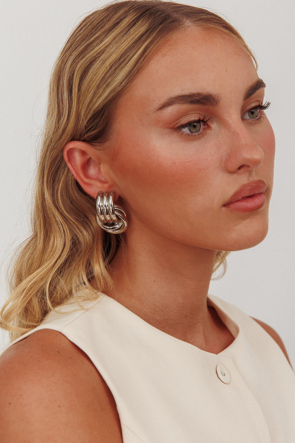 Georgina Loop Earrings Dark Silver by Selfie Leslie