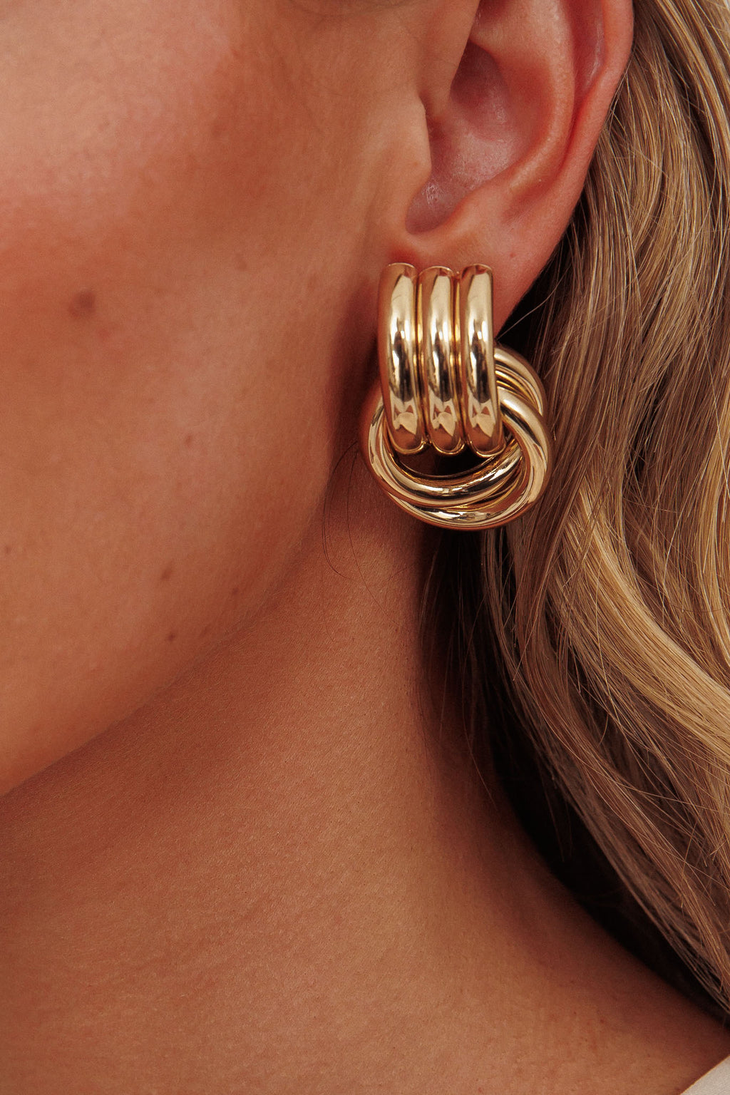 Georgina Loop Earrings Gold by Selfie Leslie