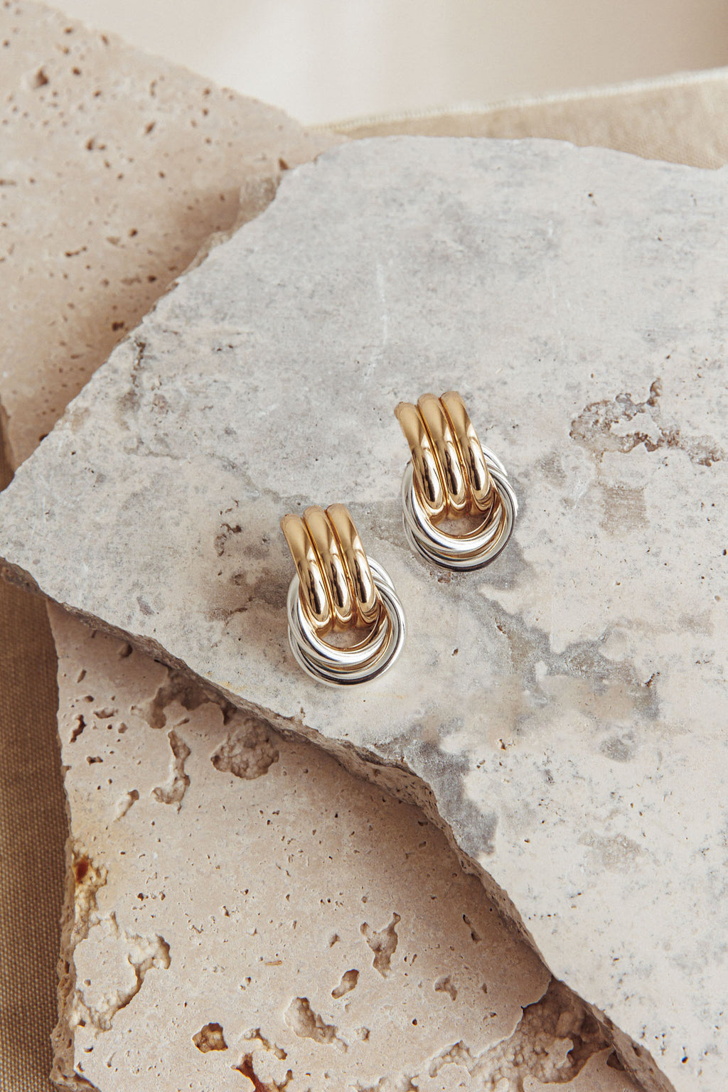 Georgina Two Tone Loop Earrings Mix by Selfie Leslie