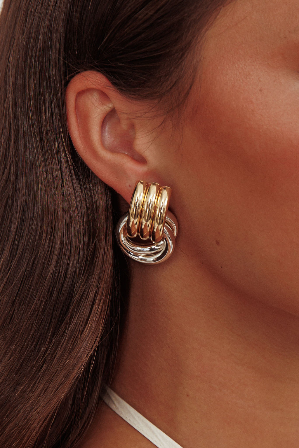 Georgina Two Tone Loop Earrings Mix by Selfie Leslie