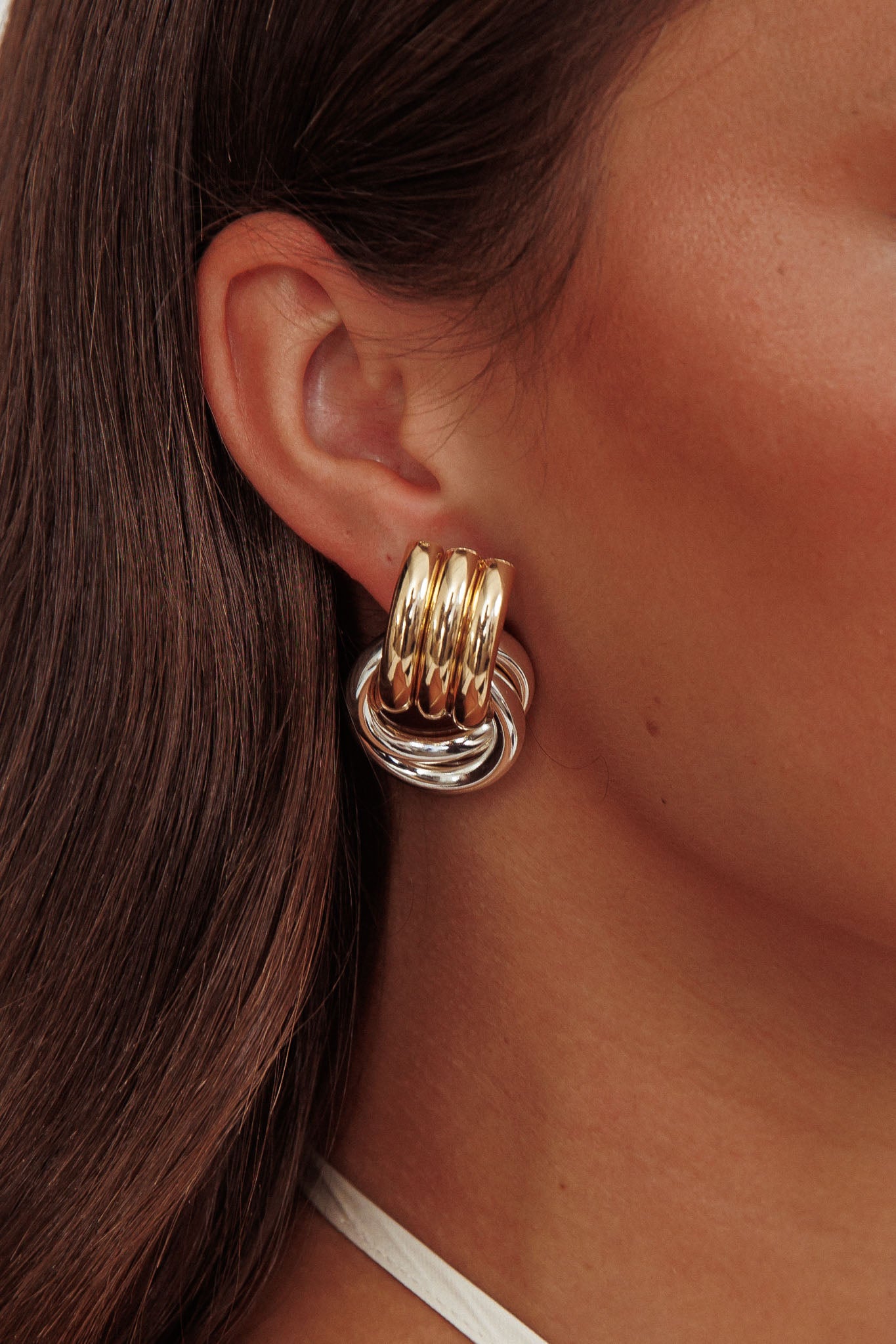 Georgina Two Tone Loop Earrings Mix by Selfie Leslie