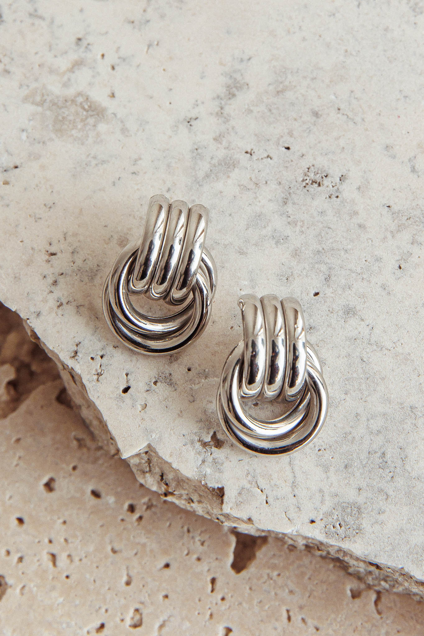 Shiloh Loop Earrings Dark Silver by Selfie Leslie
