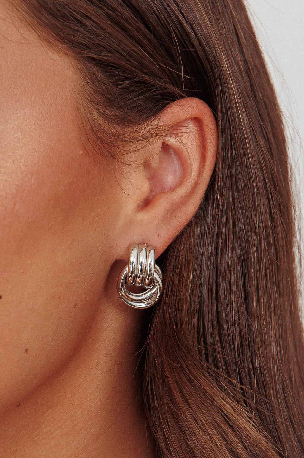 Shiloh Loop Earrings Dark Silver by Selfie Leslie