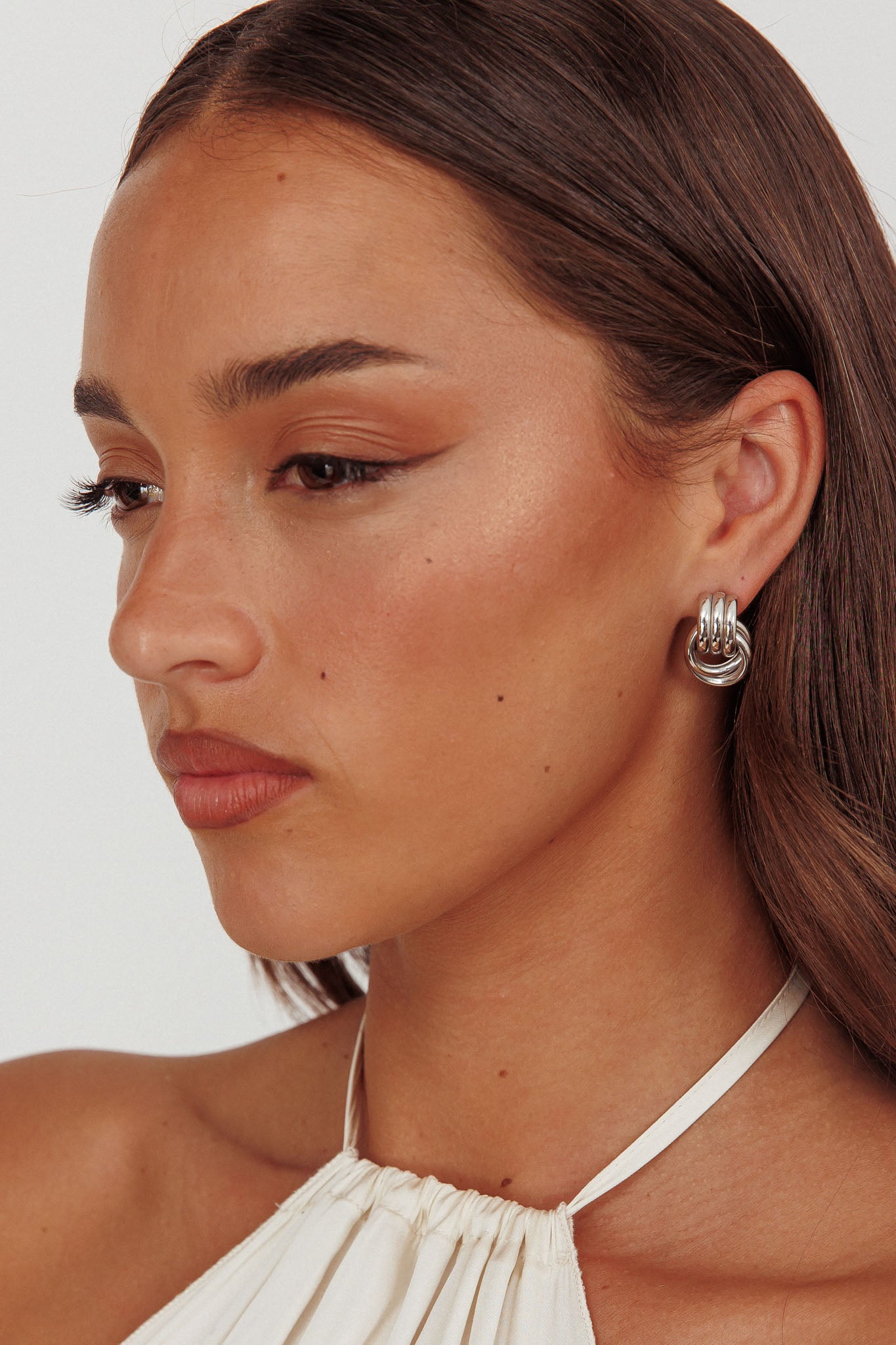 Shiloh Loop Earrings Dark Silver by Selfie Leslie