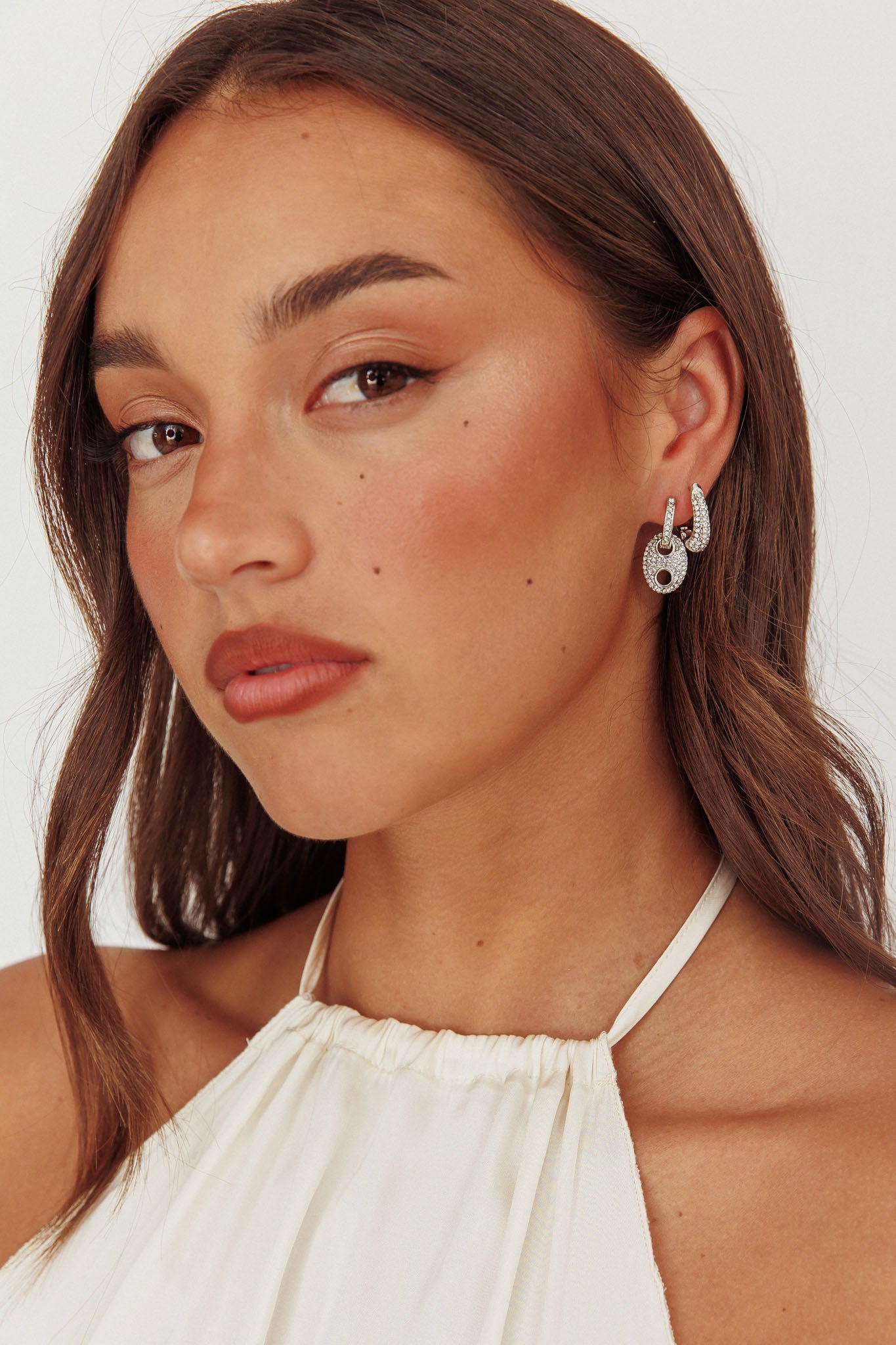 Tristan Earrings Set Silver Diamante by Selfie Leslie