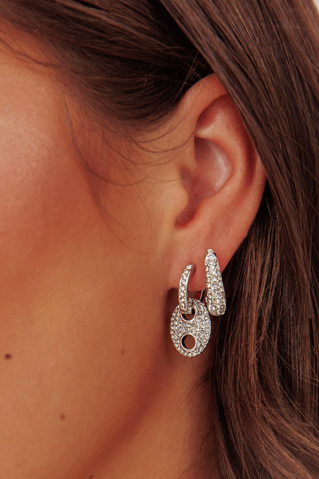 Tristan Earrings Set Silver Diamante by Selfie Leslie