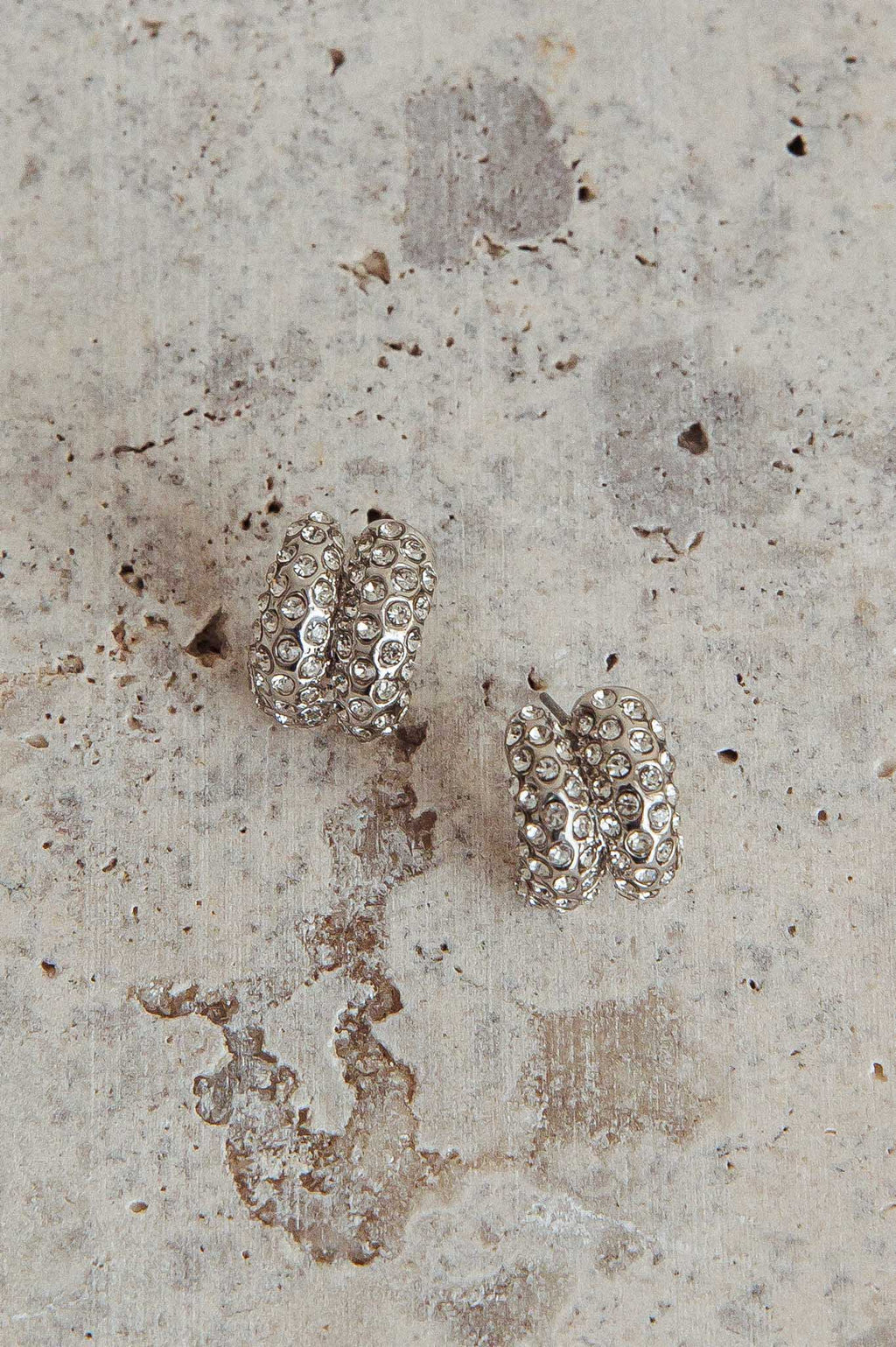Eliza Pave Earrings Silver Diamante by Selfie Leslie