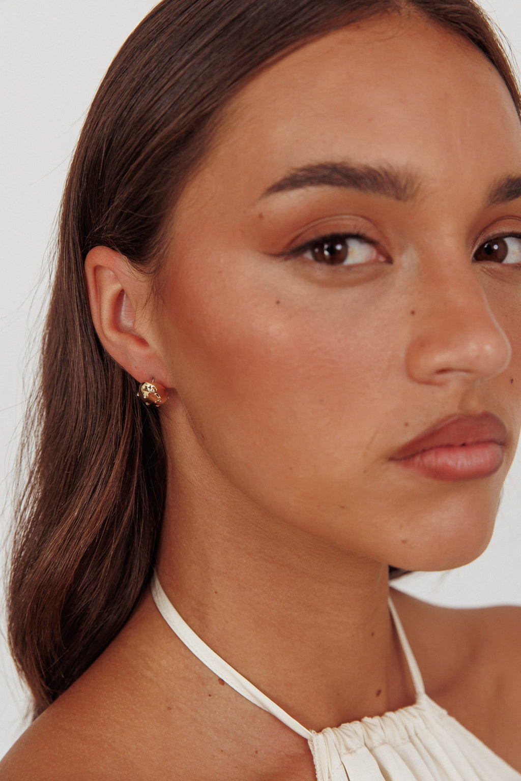 Billie Diamante Pebble Earrings Gold by Selfie Leslie