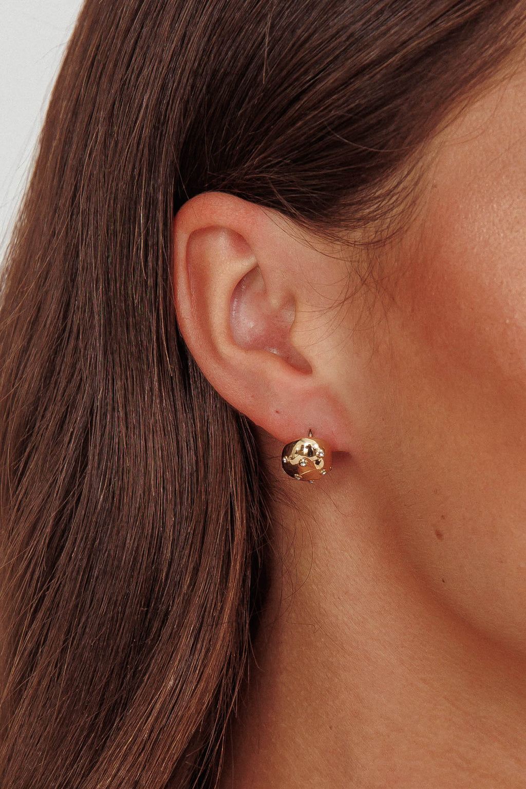Billie Diamante Pebble Earrings Gold by Selfie Leslie