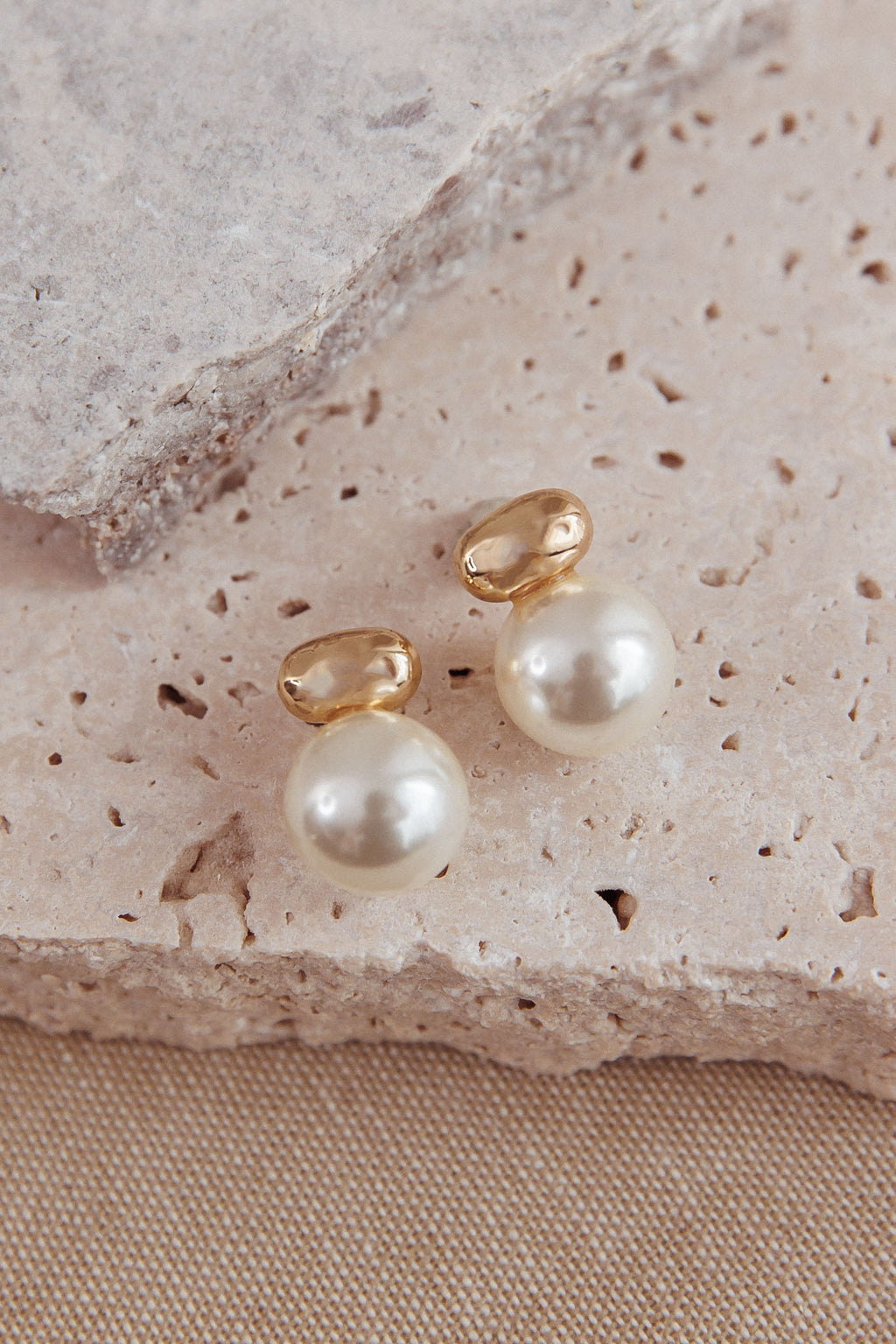 Lulu Pearl Accent Studs Gold/Pearl by Selfie Leslie