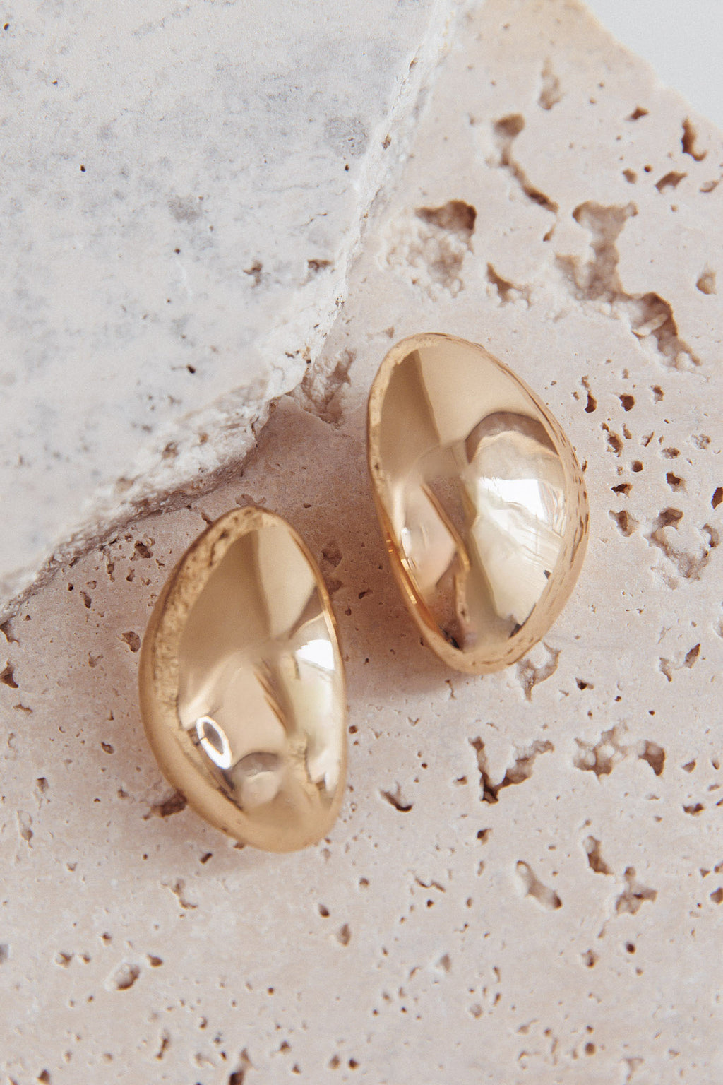 Sassie Irregular Pebble Earrings Gold by Selfie Leslie