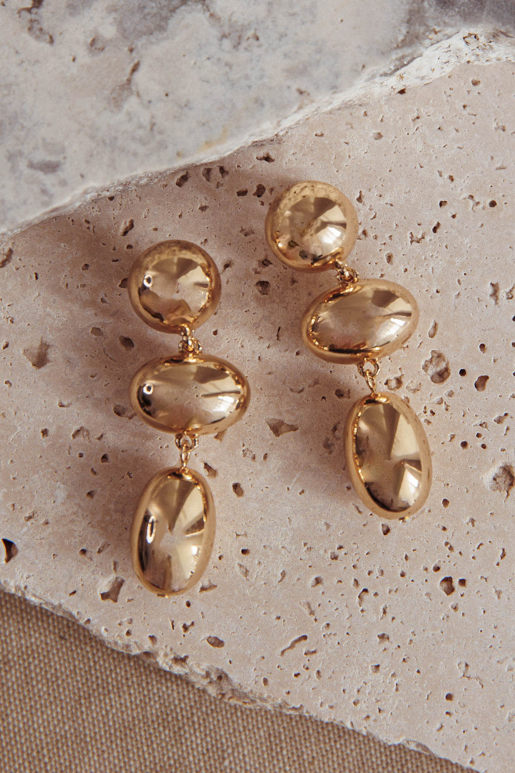 Amy Pebble Droplet Earrings Gold by Selfie Leslie