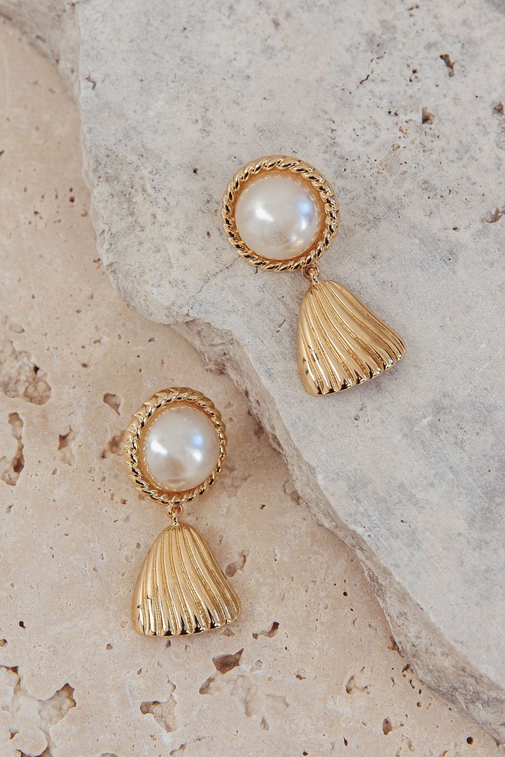 Valentina Tassel Pearl Earrings Gold/Pearl by Selfie Leslie