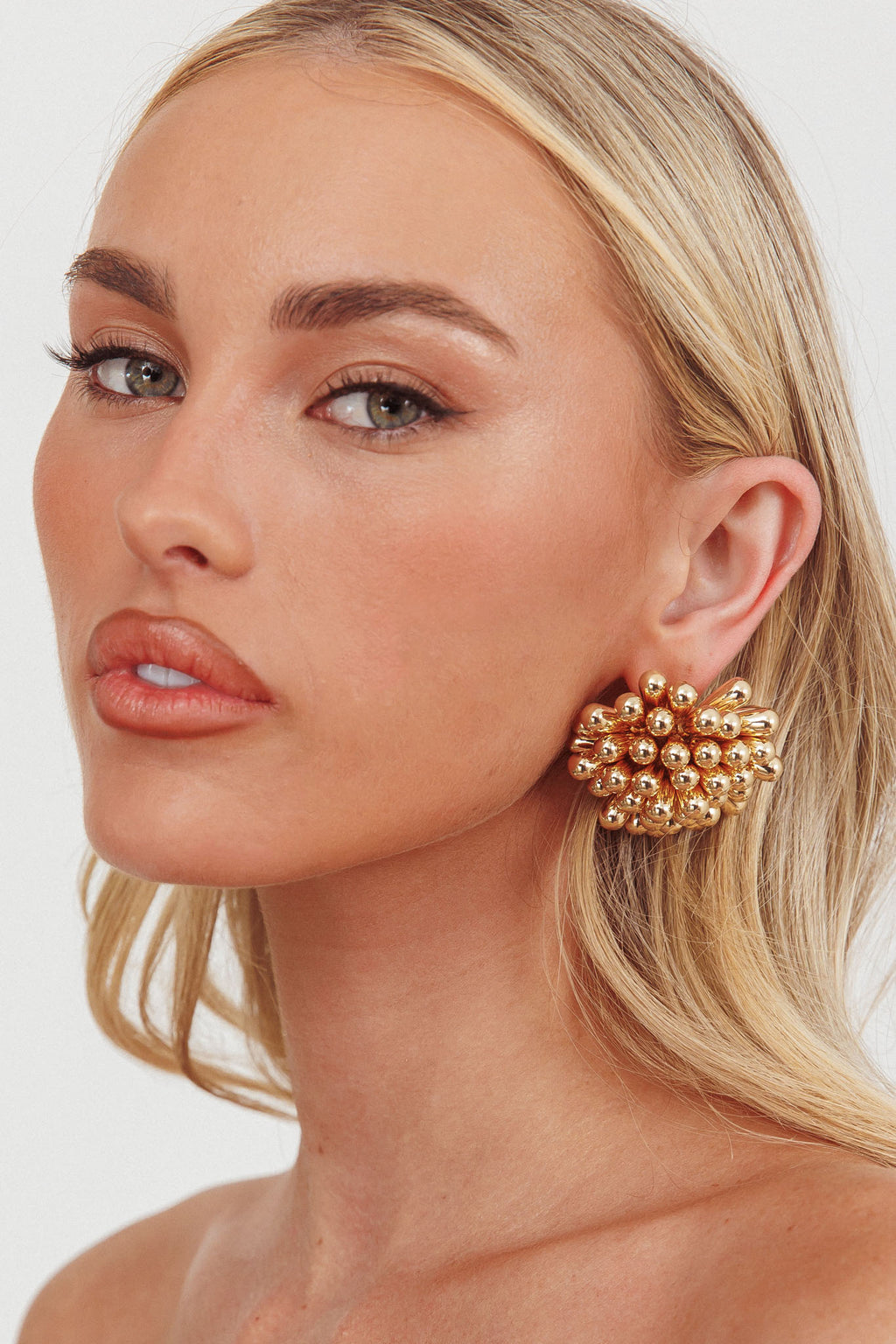 Billy Firework Cluster Earrings Gold by Selfie Leslie