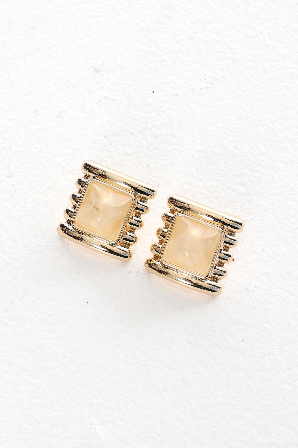 Silvia Geometric Earrings Gold/Ivory Tort by Selfie Leslie