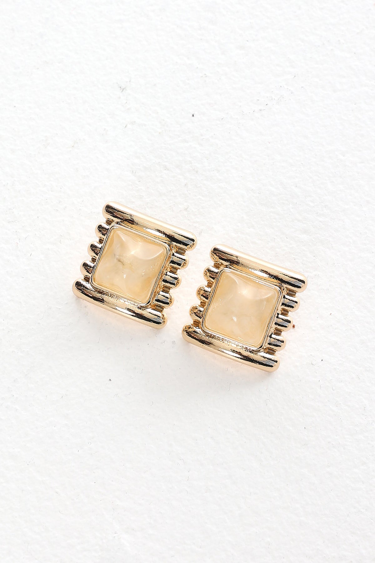 Silvia Geometric Earrings Gold/Ivory Tort by Selfie Leslie