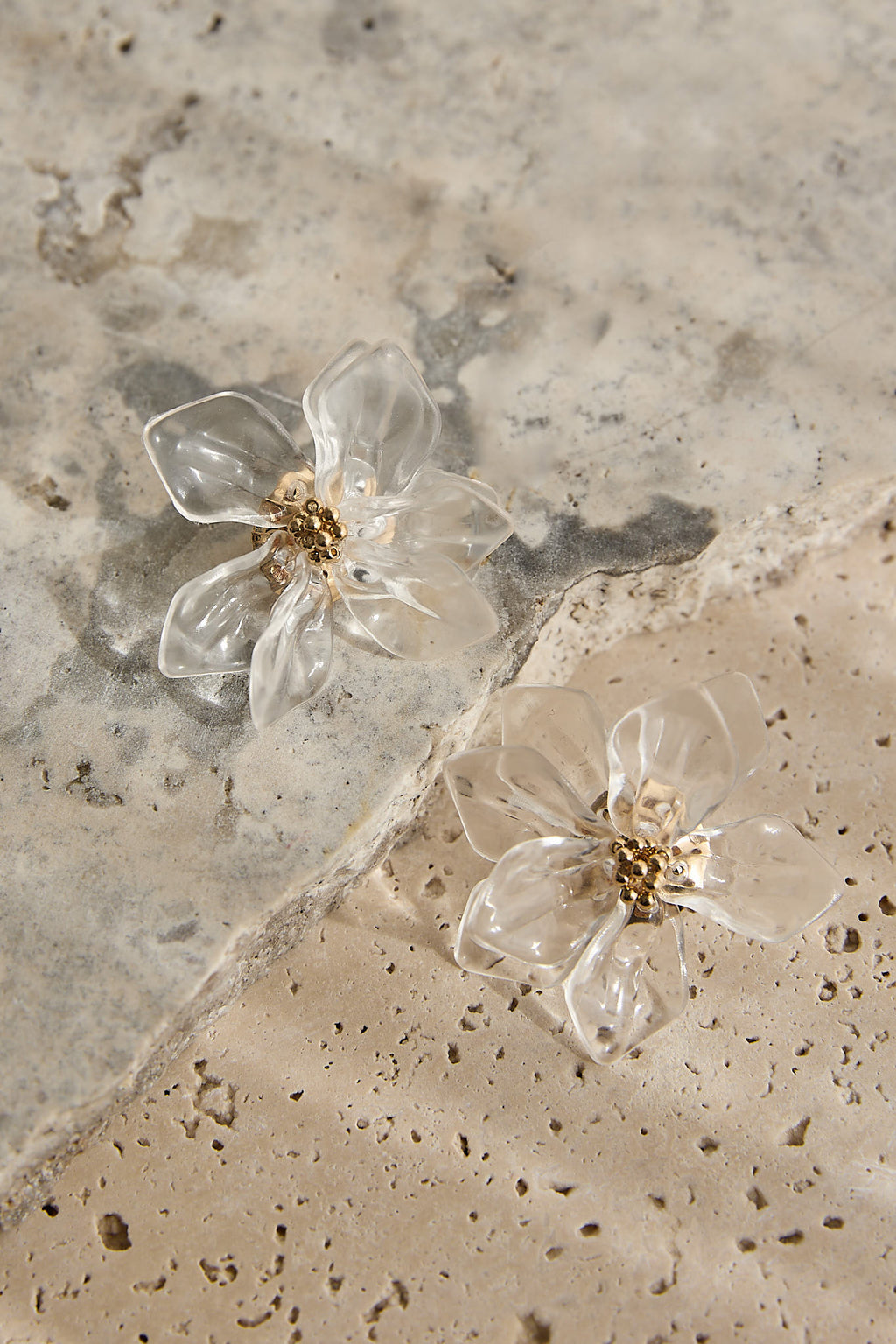 Monika Acrylic Flower Earrings Clear by Selfie Leslie