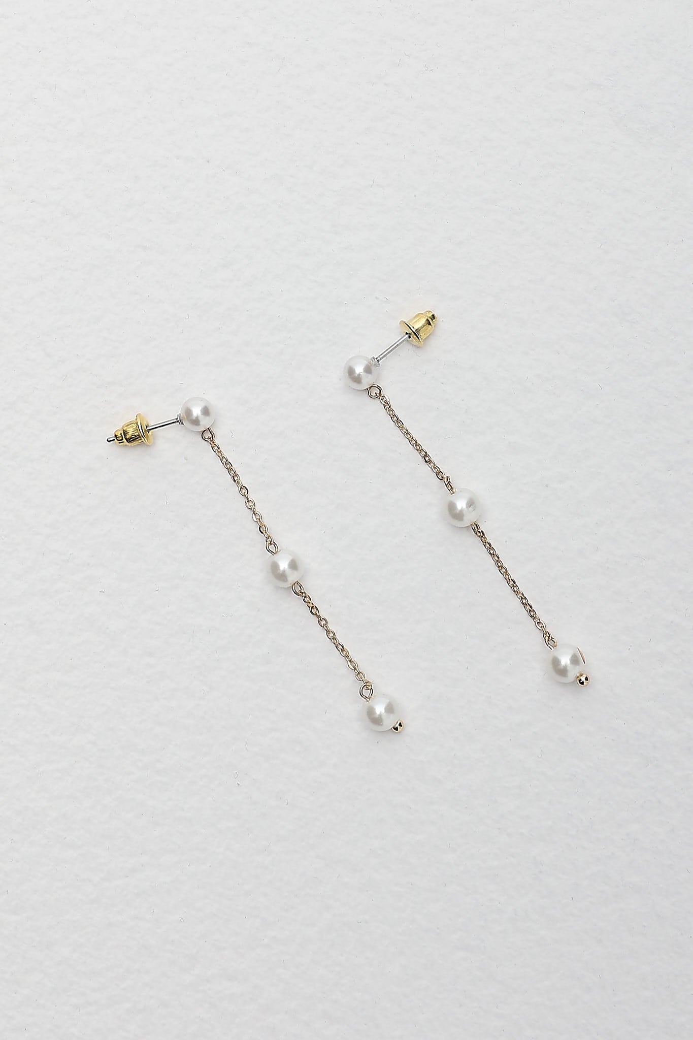 Ophir Chain Drop Earrings Gold Pearl by Selfie Leslie