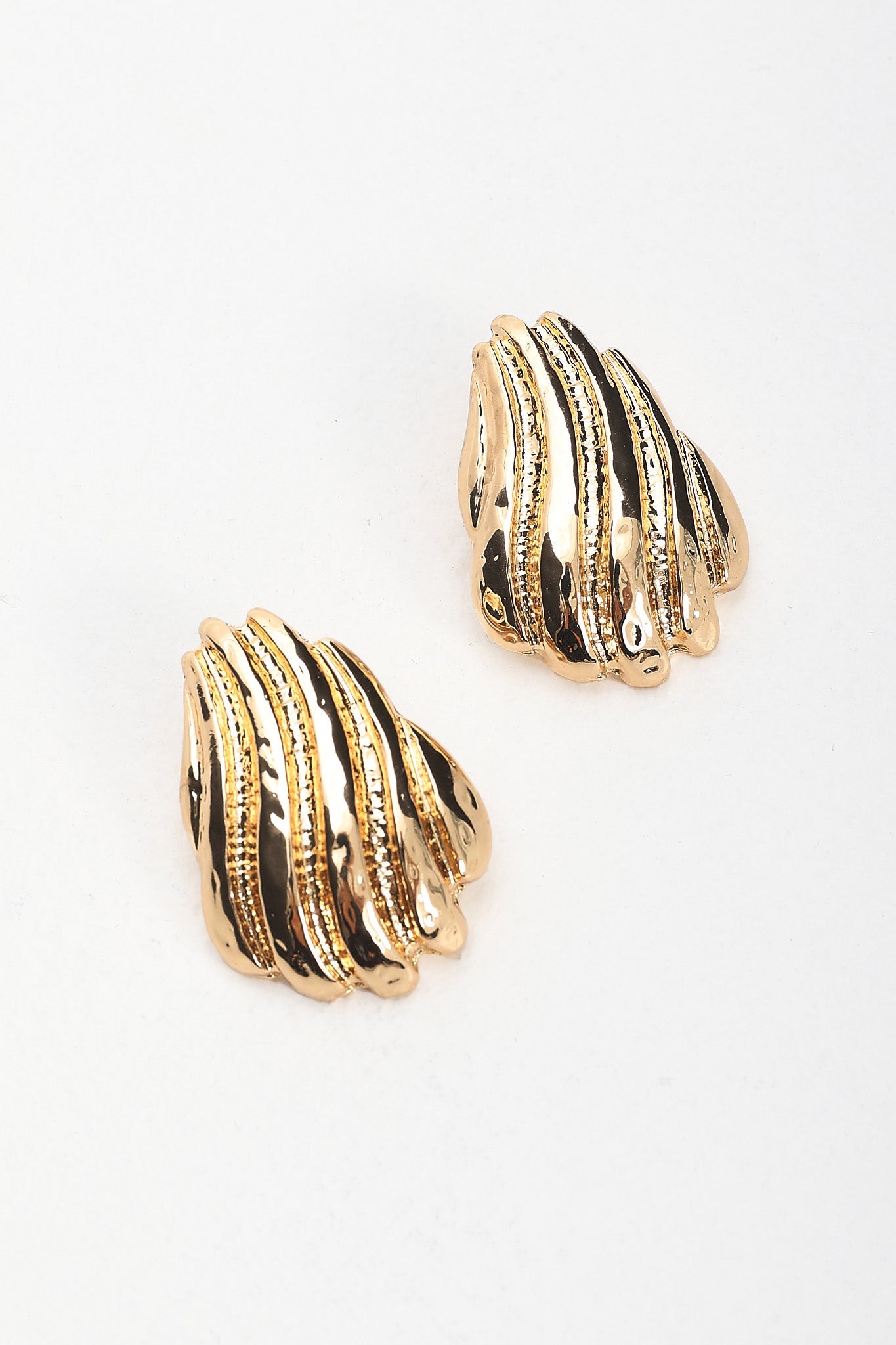 Gloria Ridged Earrings Gold by Selfie Leslie