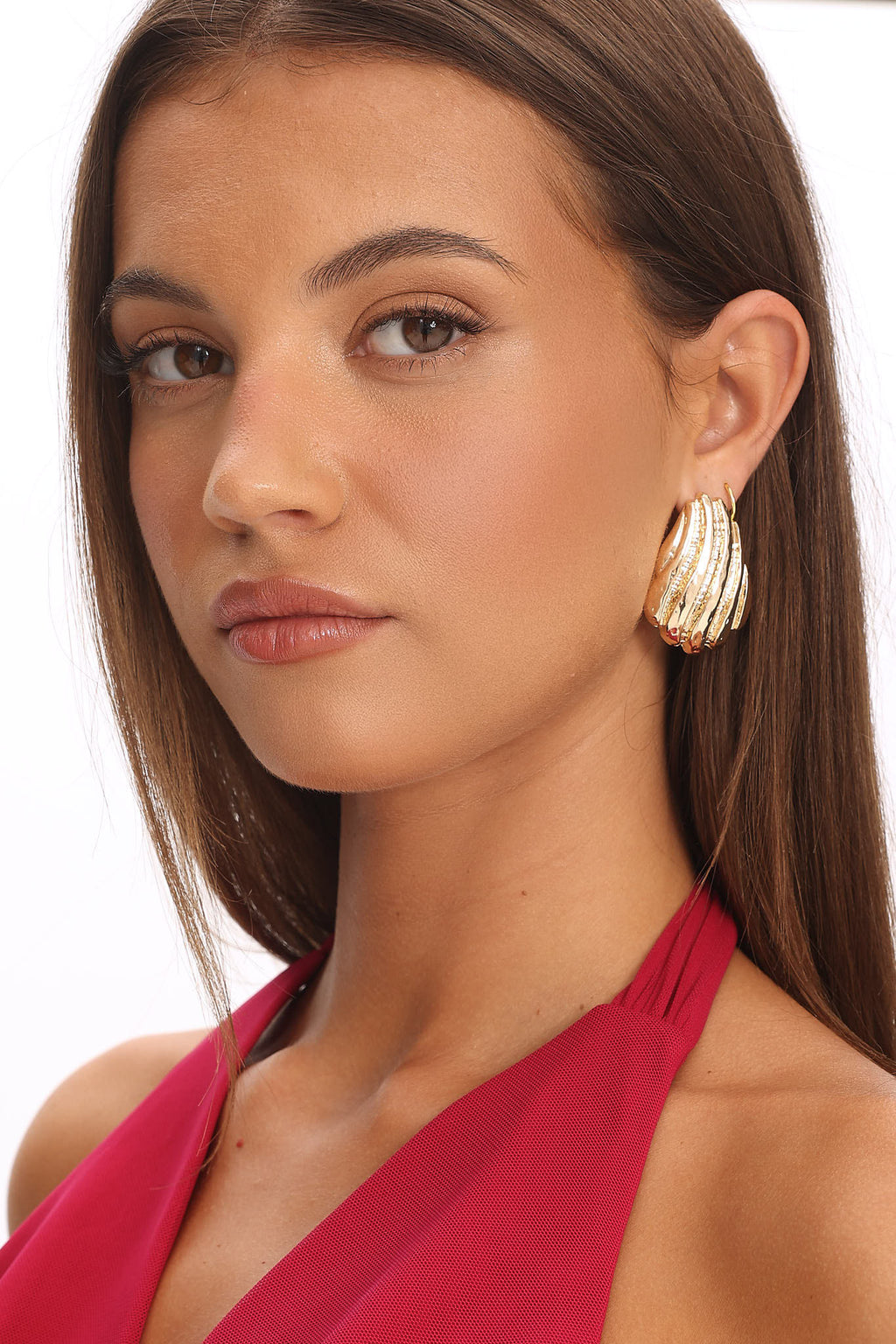 Gloria Ridged Earrings Gold by Selfie Leslie