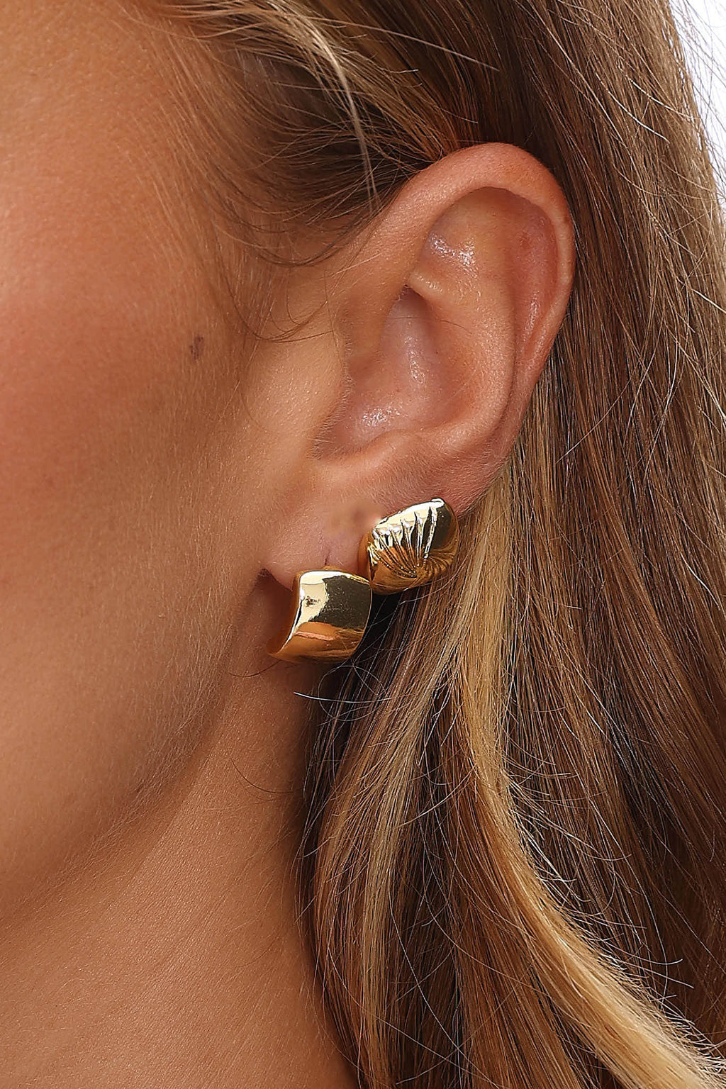 Irma Geometric Stud Earrings Set Gold by Selfie Leslie