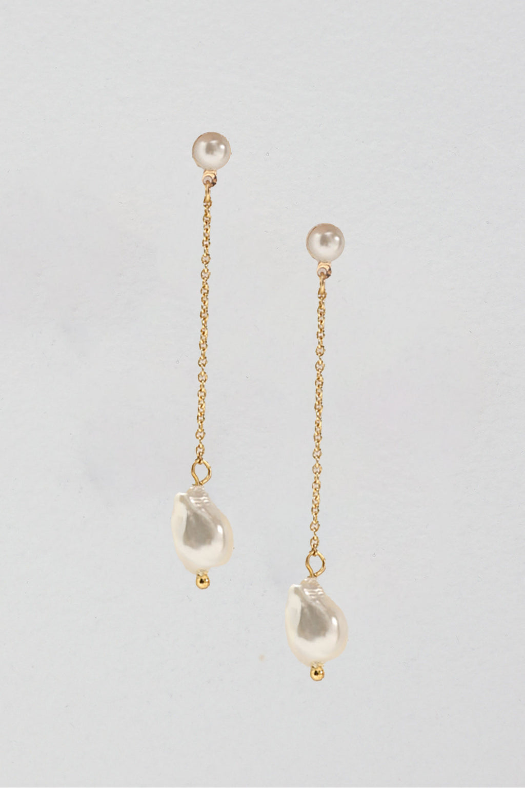 Rosamund Pearl Drop Earrings Gold