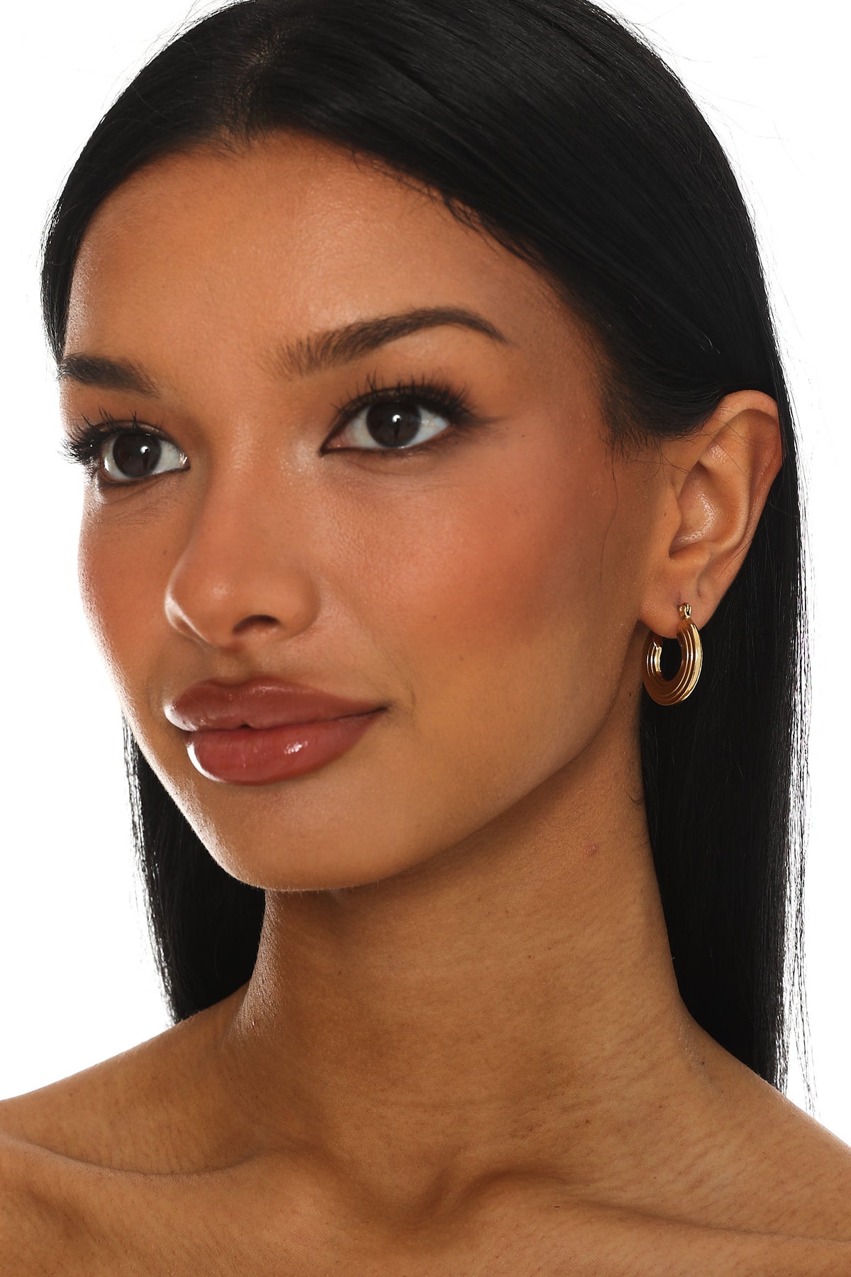 Dolce Vita Ridged Hoop Earrings Gold